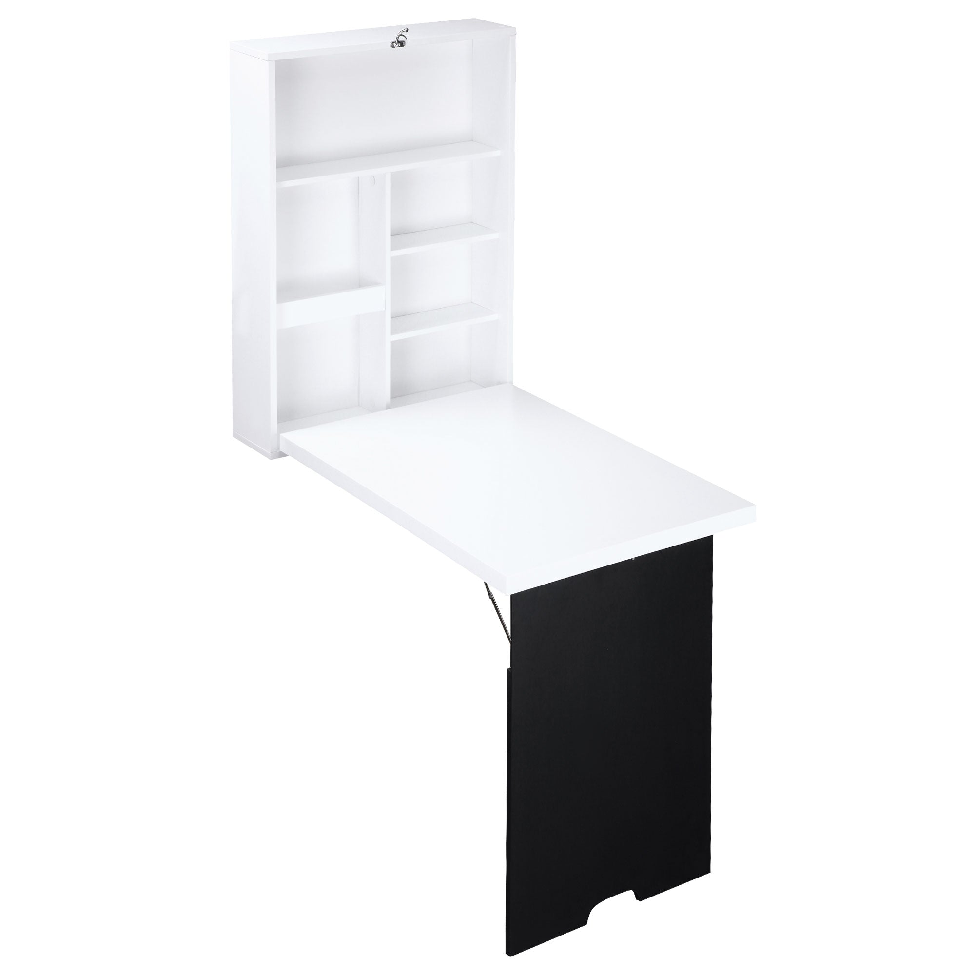 Wall-mounted Foldable Desk Wall-mounted Foldable Table Shelf + Integrated Chalkboard MDF White