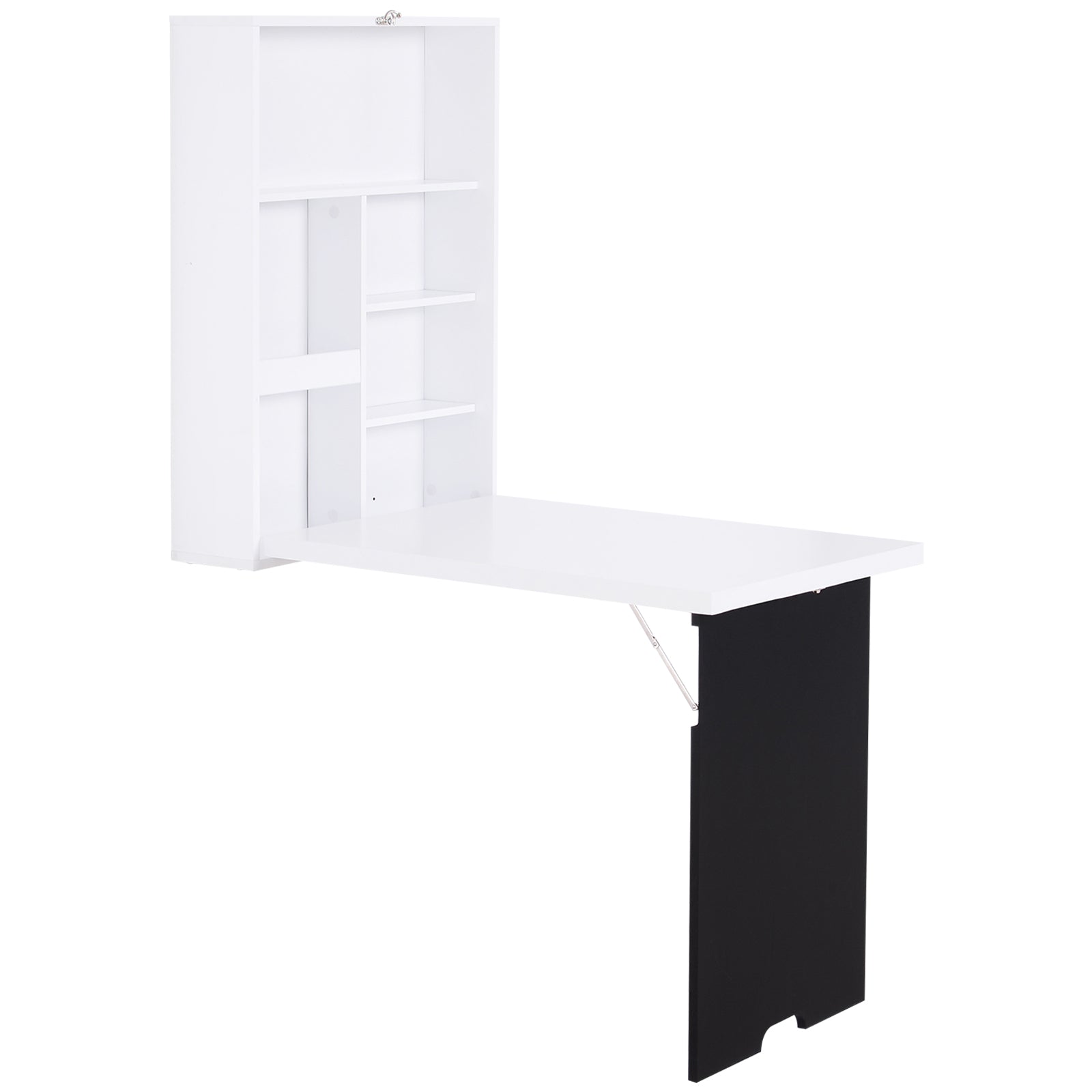 Wall-mounted Foldable Desk Wall-mounted Foldable Table Shelf + Integrated Chalkboard MDF White