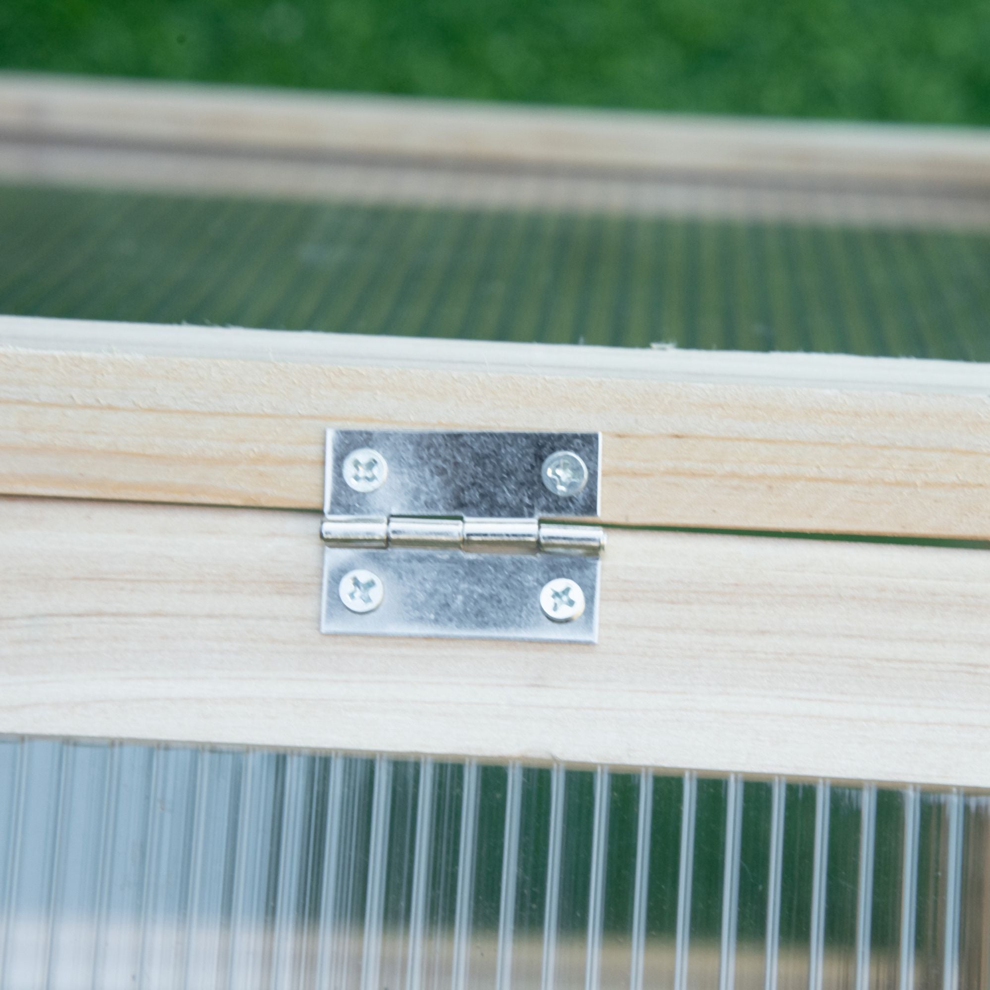 Wooden Mini Greenhouse 90 x 52 x 49.5 cm, Plant Bed with Cover, Light-Transmitting Cold Frame, Winter-Proof Raised Garden Bed for Garden, Balcony, Natural Wood