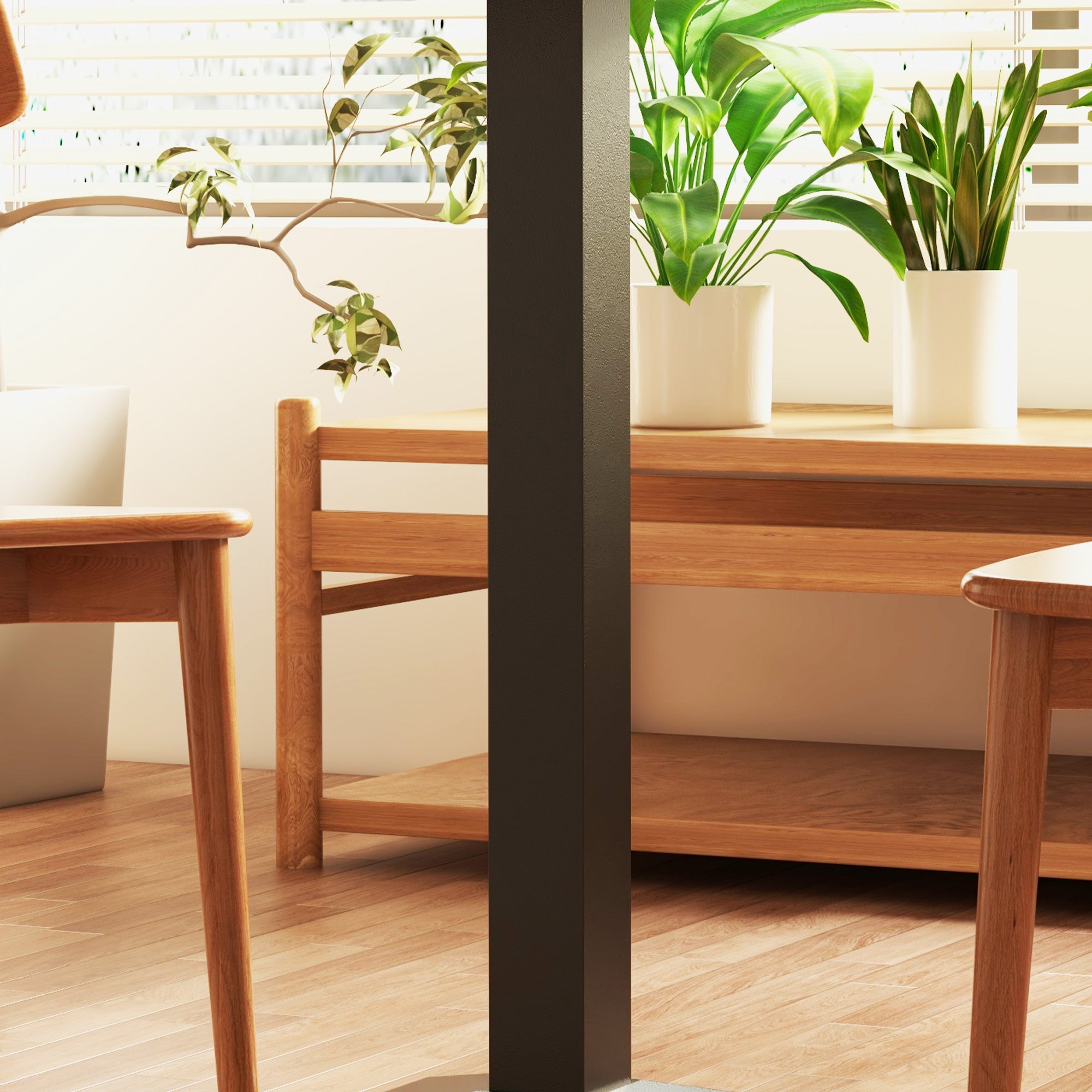 28 in Square Dining Table for 2 — Wood‑Look Top & Black Steel Base, Small Modern Kitchen Table, Dark Brown