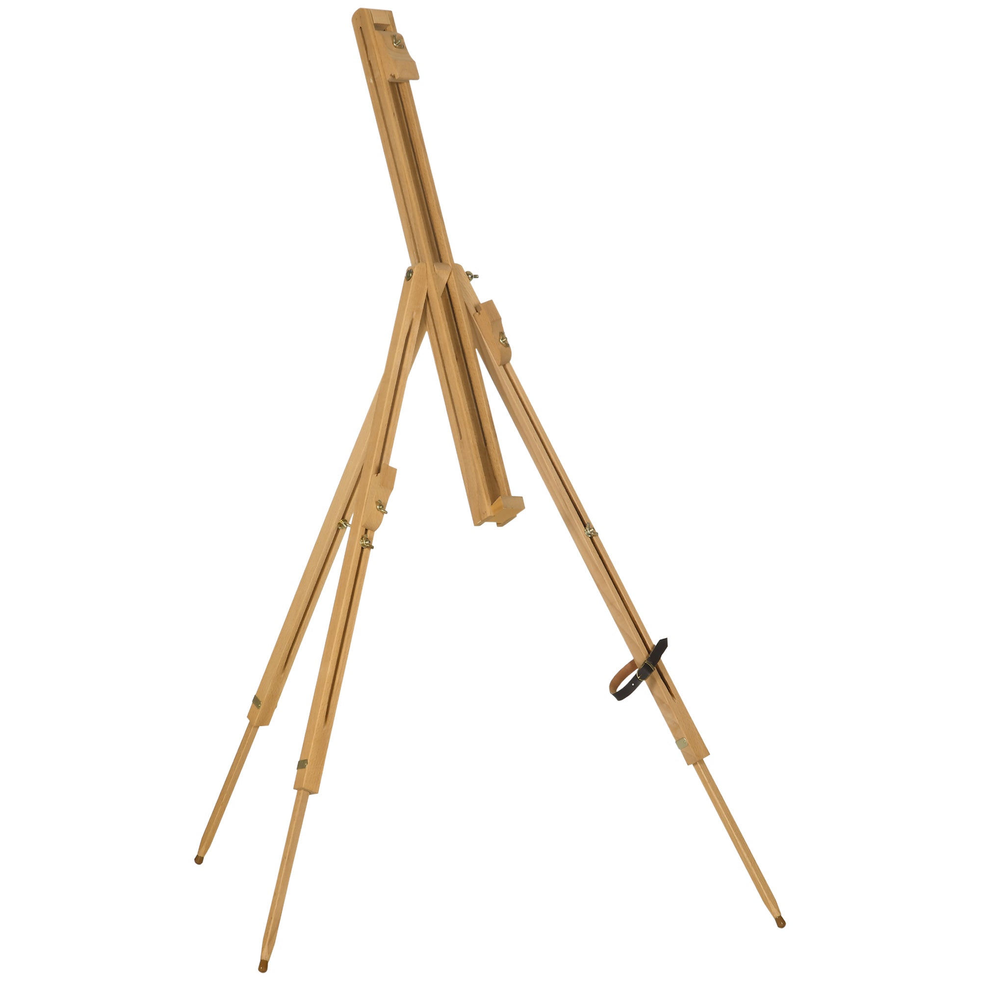 Folding Field Easel, Tripod Easel, Height Adjustable Canvas Easel, Portable Studio Easel made of Beech Wood for Canvases up to 107cm Height, Natural
