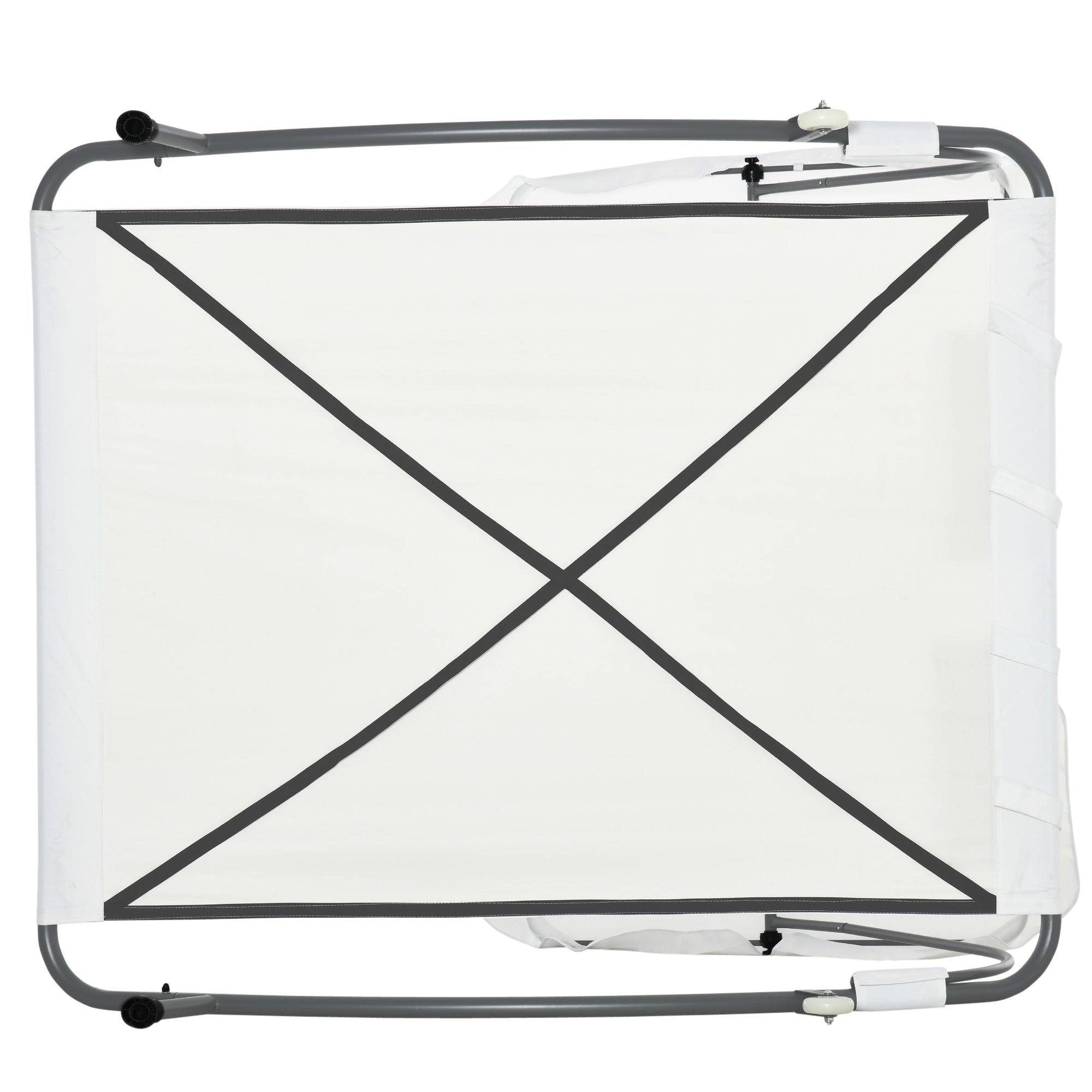 Sun Lounger with Wheels, Camping Bed with Headrest, UV-Resistant and Water-Repellent Canopy, Garden Bed Sun Lounger Holds Up to 220kg, Cream White, for Balcony, Garden