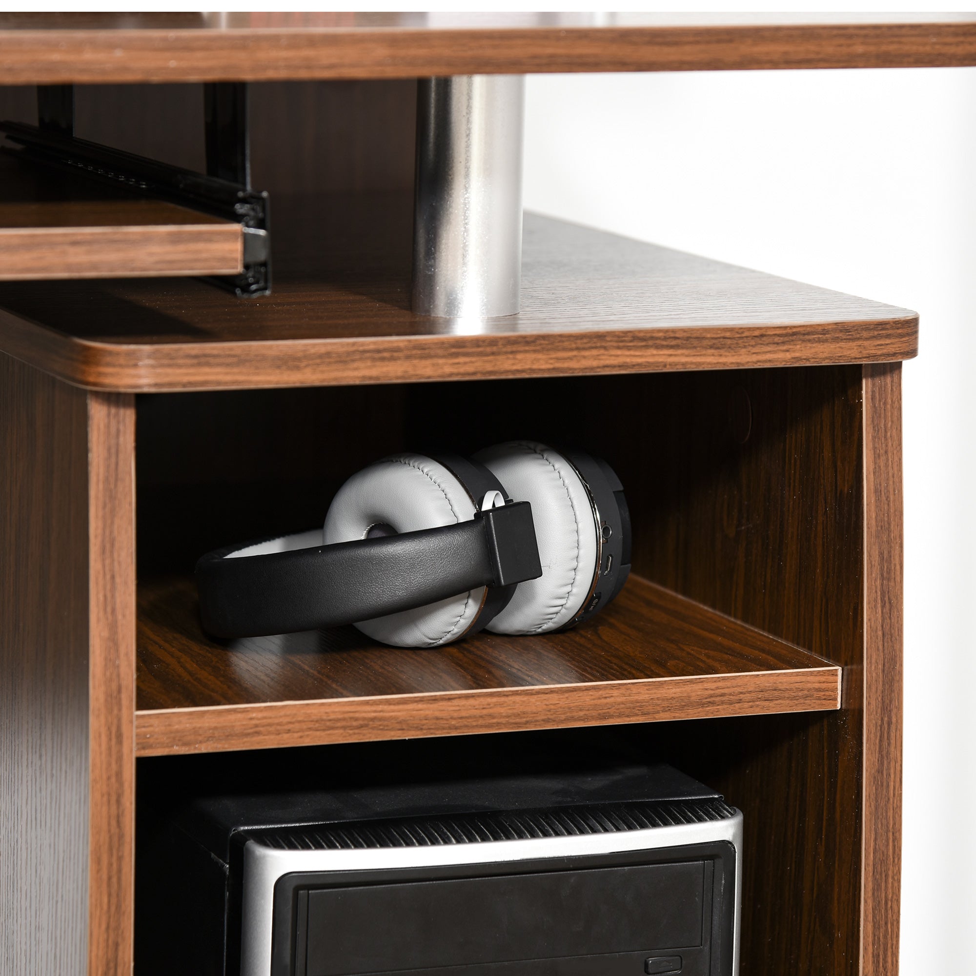 47.2'' Computer Desk Office Desk with Multiple Shelves, 2 Drawers, Keyboard Tray, Monitor Stand CPU Holder 47.2x21.7x33.5 inches Brown