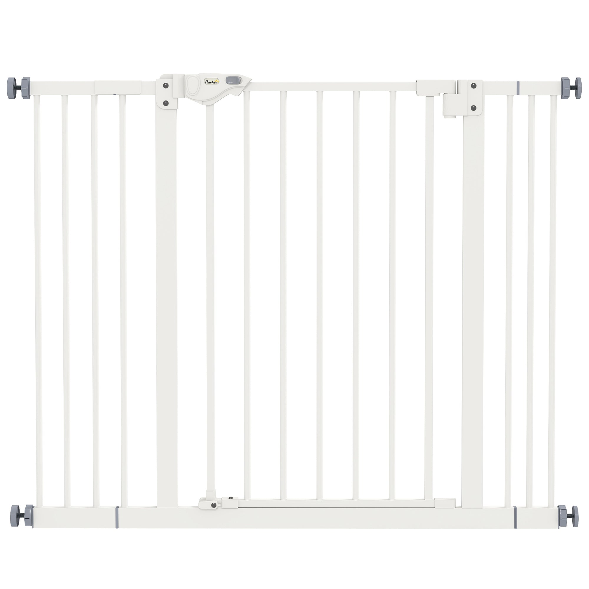 Dog and Pet Gate 2 Extensions Adjustable Width Up to 100 cm with Automatic Closure, White