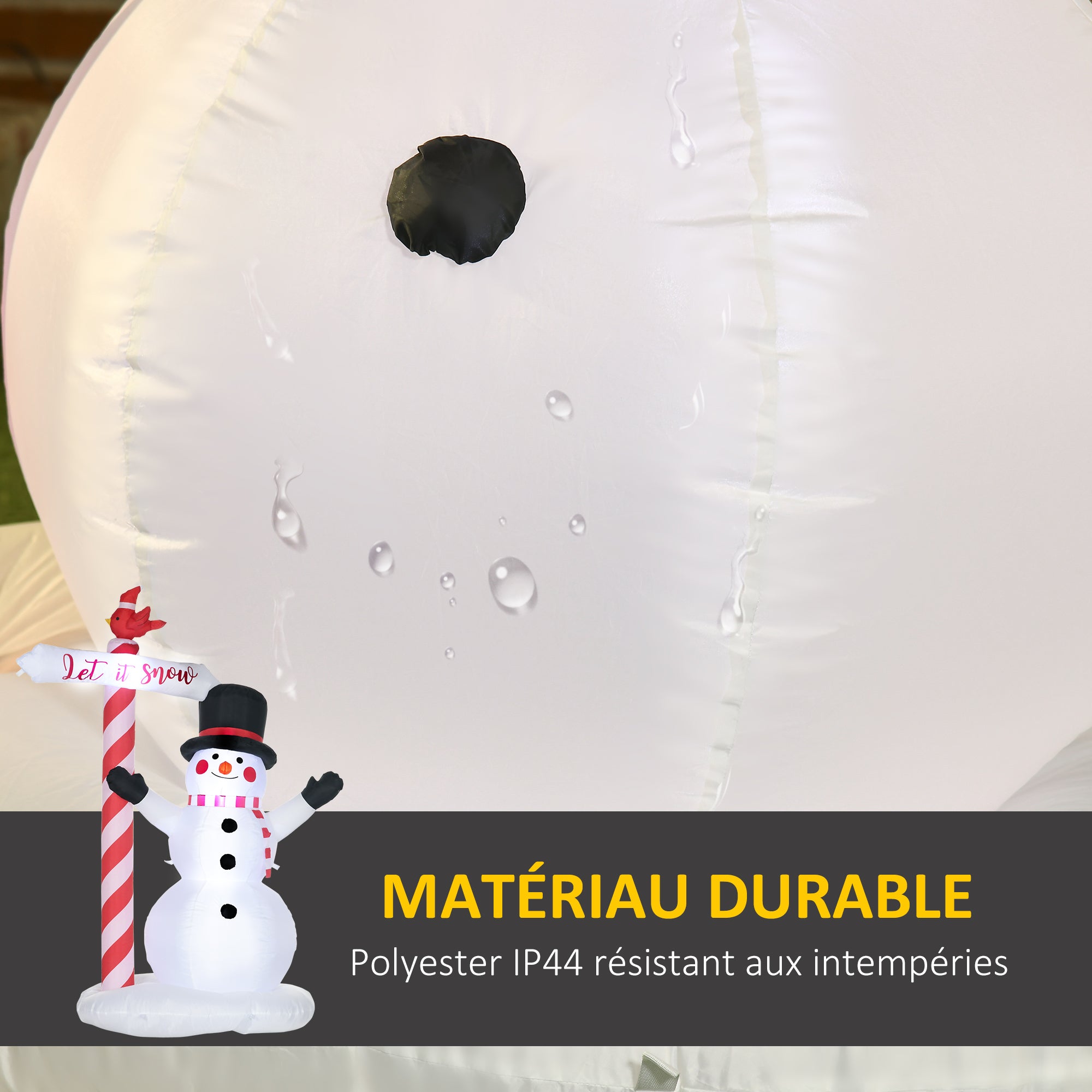 213cm Inflatable Christmas Snowman with LED Lights, fixing material and blower, Christmas decoration for indoor and outdoor weather-resistant IP44