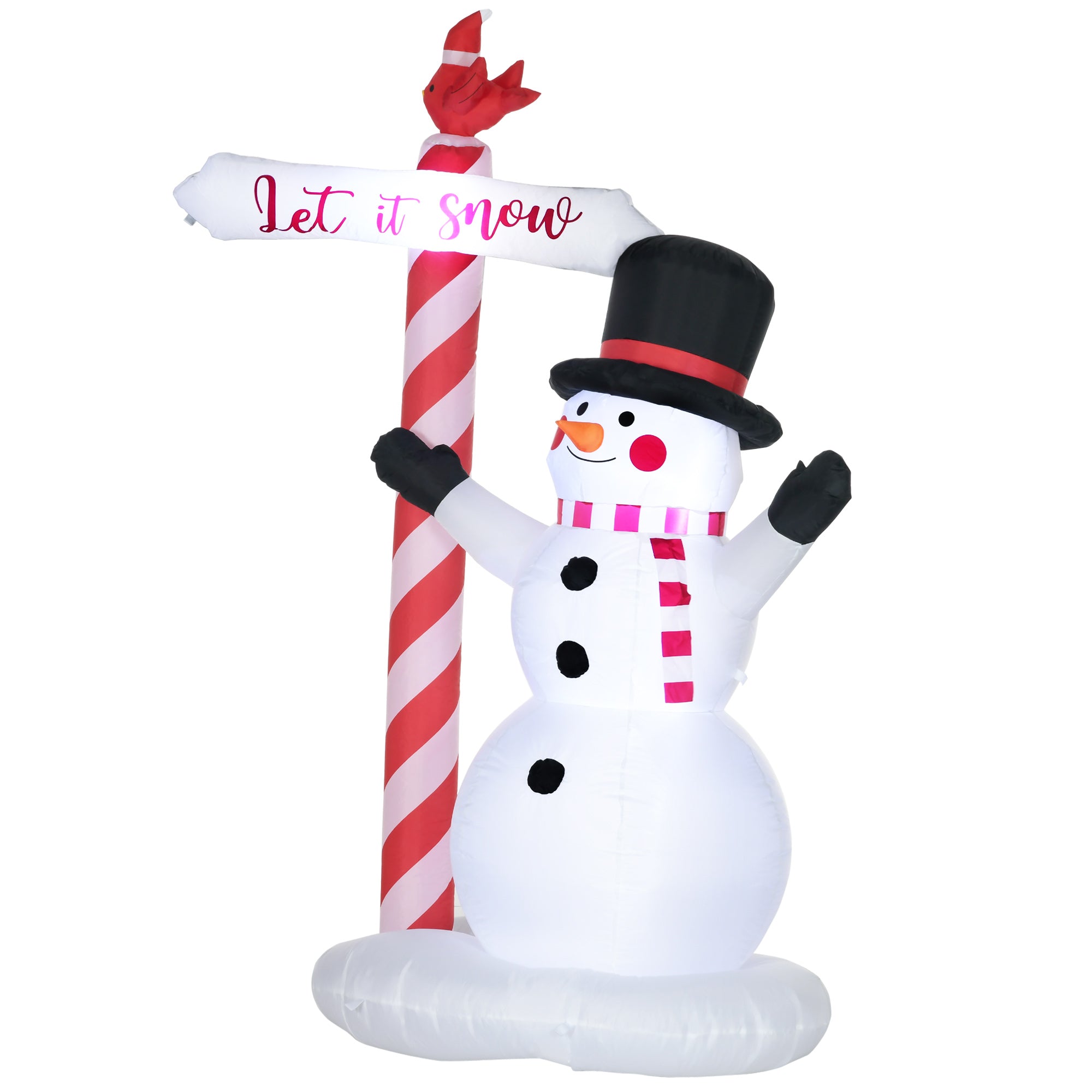 213cm Inflatable Christmas Snowman with LED Lights, fixing material and blower, Christmas decoration for indoor and outdoor weather-resistant IP44
