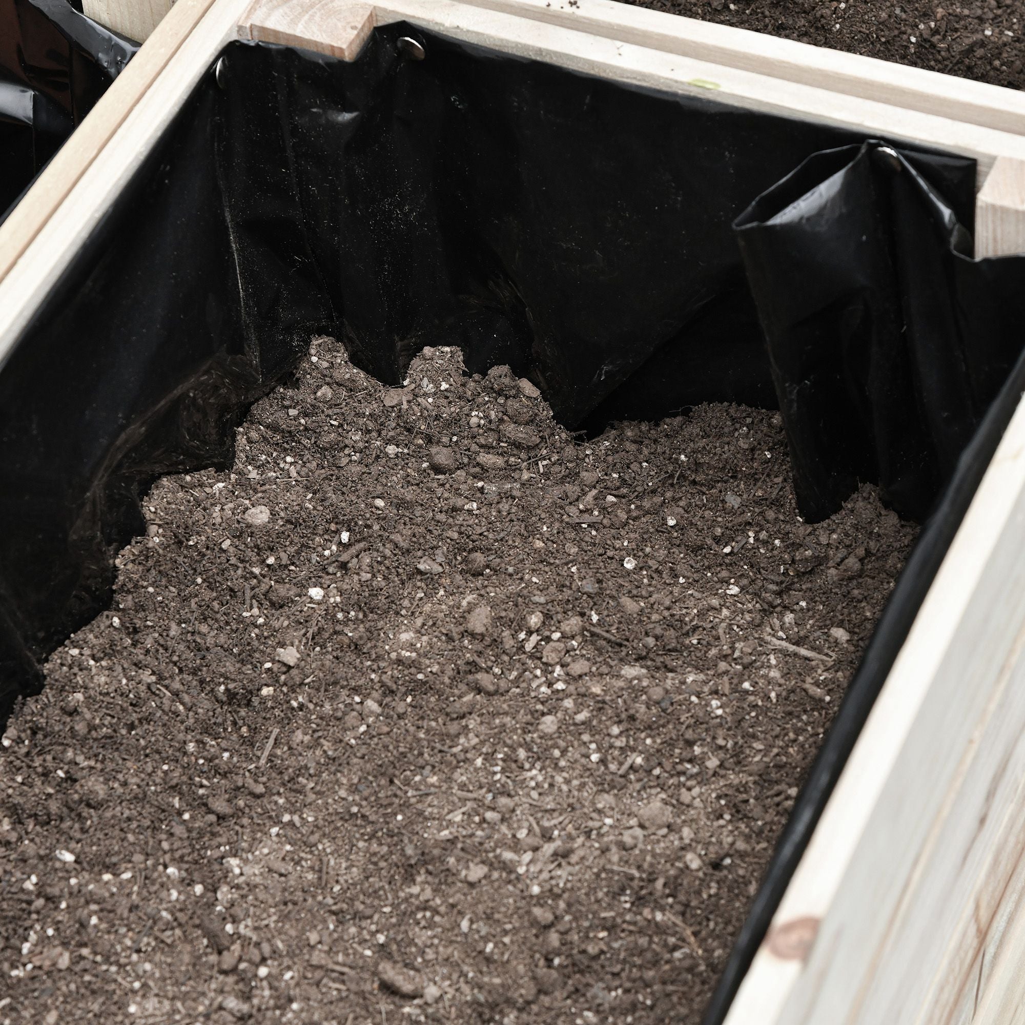 4-Piece Raised Bed Planters Wooden Planting Box 4 Combination Modes in Garden and Balcony 50 x 30 x 60 cm Natural