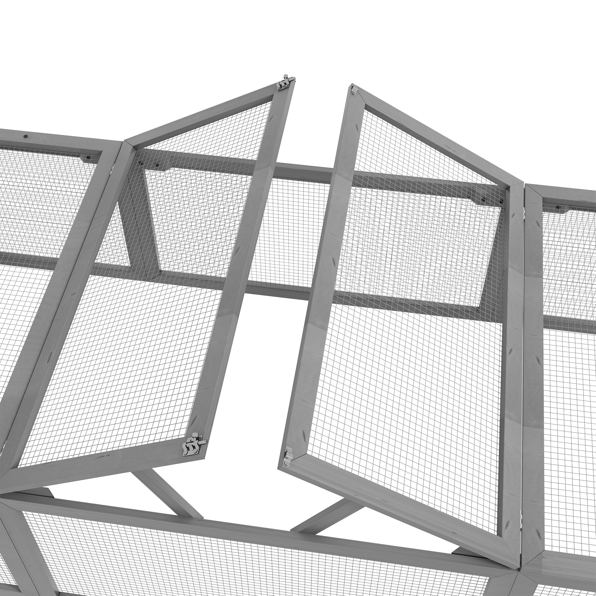 Rabbit Hutch Rabbit Hutch made of Fir Wood Winter-Proof Rabbit Cage with foldable Roof 180x90x48 cm Rabbit Cage Outdoor Small Animal Hutch for Rabbits Guinea Pigs Gray