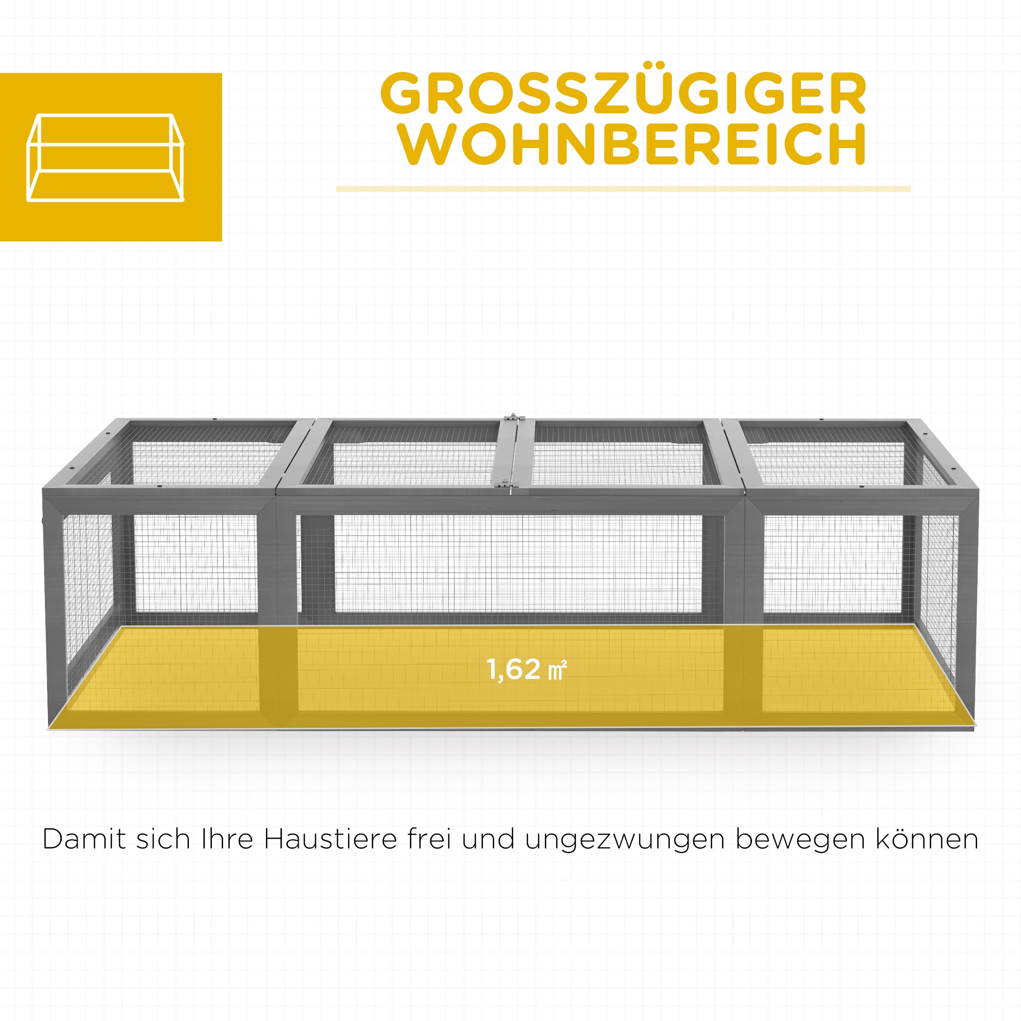 Rabbit Hutch Rabbit Hutch made of Fir Wood Winter-Proof Rabbit Cage with foldable Roof 180x90x48 cm Rabbit Cage Outdoor Small Animal Hutch for Rabbits Guinea Pigs Gray