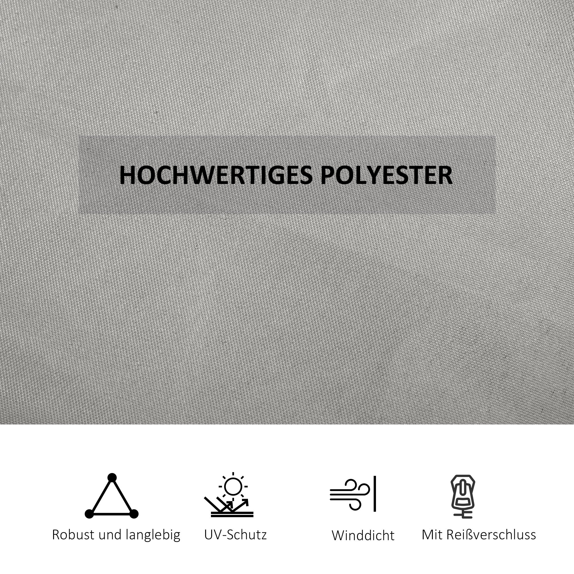 Side Wall 4-Piece Set for 3x3m Pavilion Side Panels with Hooks 302 x 205 cm Waterproof Stable Winterproof Side Panel Side Walls for Party Tent Garden Pavilion Light Gray