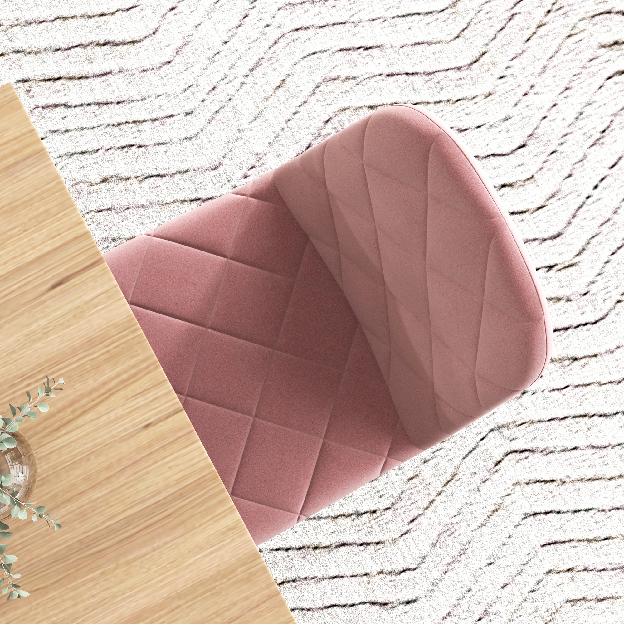 Dining Chairs 4-Piece Set Kitchen Chair with Backrest, Velvet Look, Modern Armchair Upholstered Chairs with Steel Legs for Dining Room, Dining Table, Pink