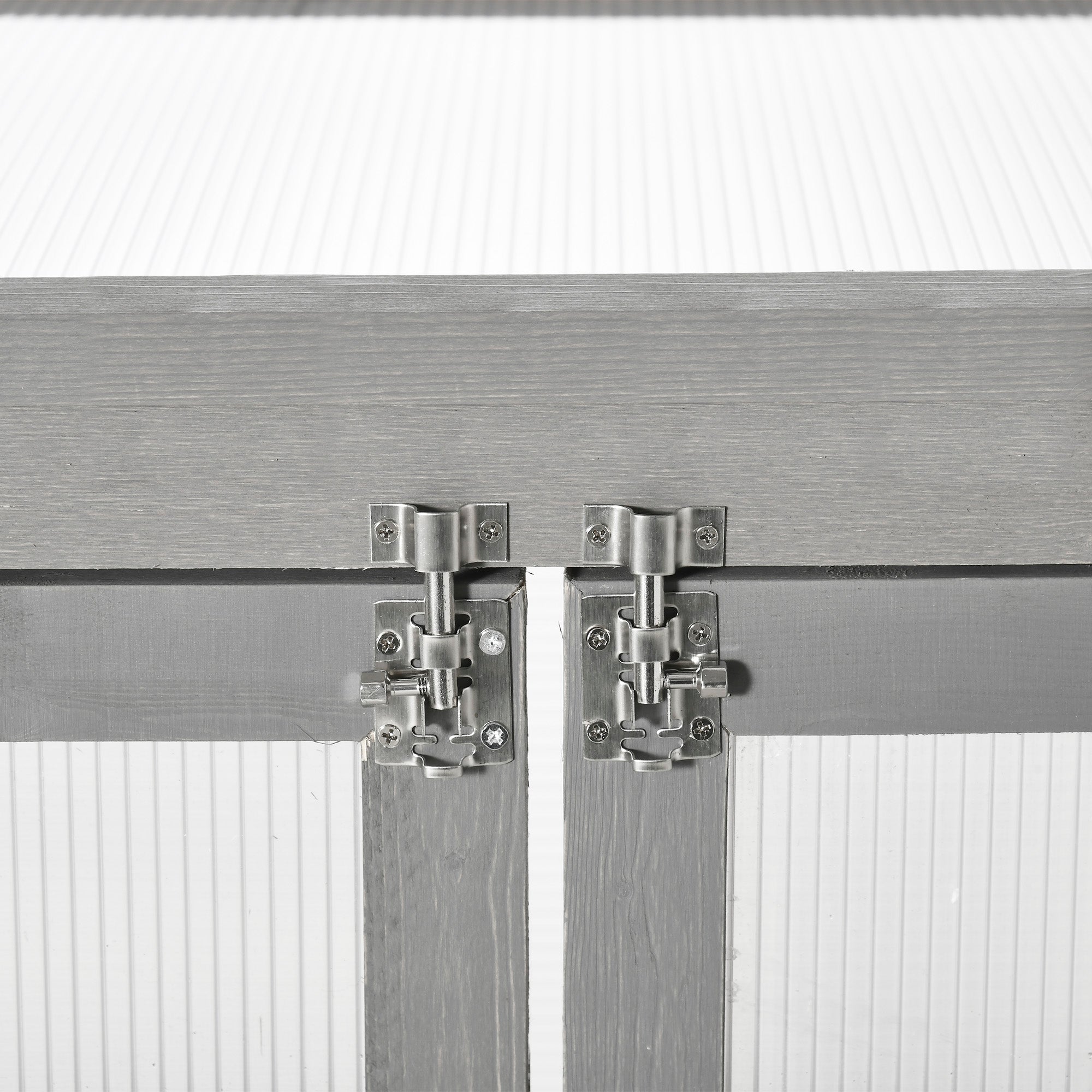 3-Tier Greenhouse Seedling Box Greenhouse Seedling Box with Two Doors made of Wood and Polycarbonate Weatherproof Load Capacity up to 15 kg (per shelf) Dark Gray 58 x 44 x 78 cm