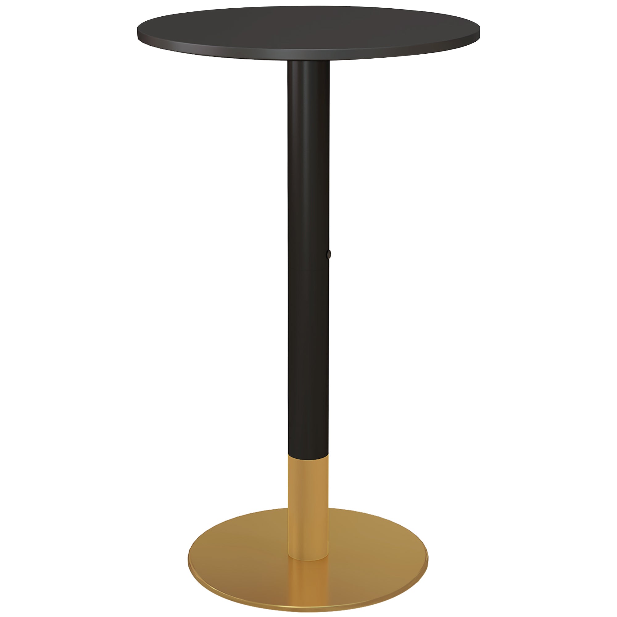 Round Bar Table Bistro Table High Dining Table Contemporary Style Steel Frame dim. 60L x 60W x 102H cm Black