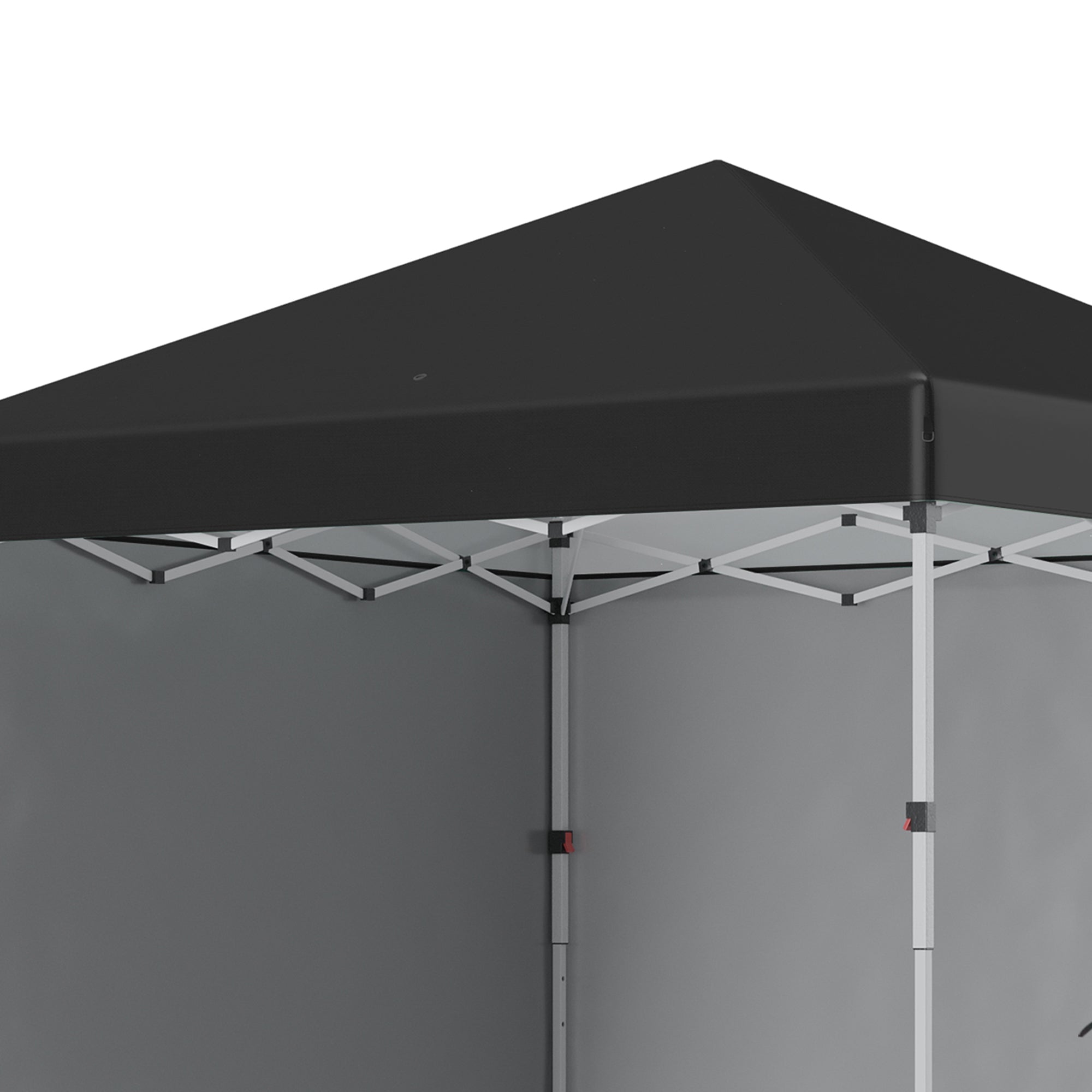 Pop-up folding garden gazebo adjustable in height UV 30+ protection 2 sidewalls - includes carrying bag - for outdoor party, event - 297 x 297 x 288 cm black