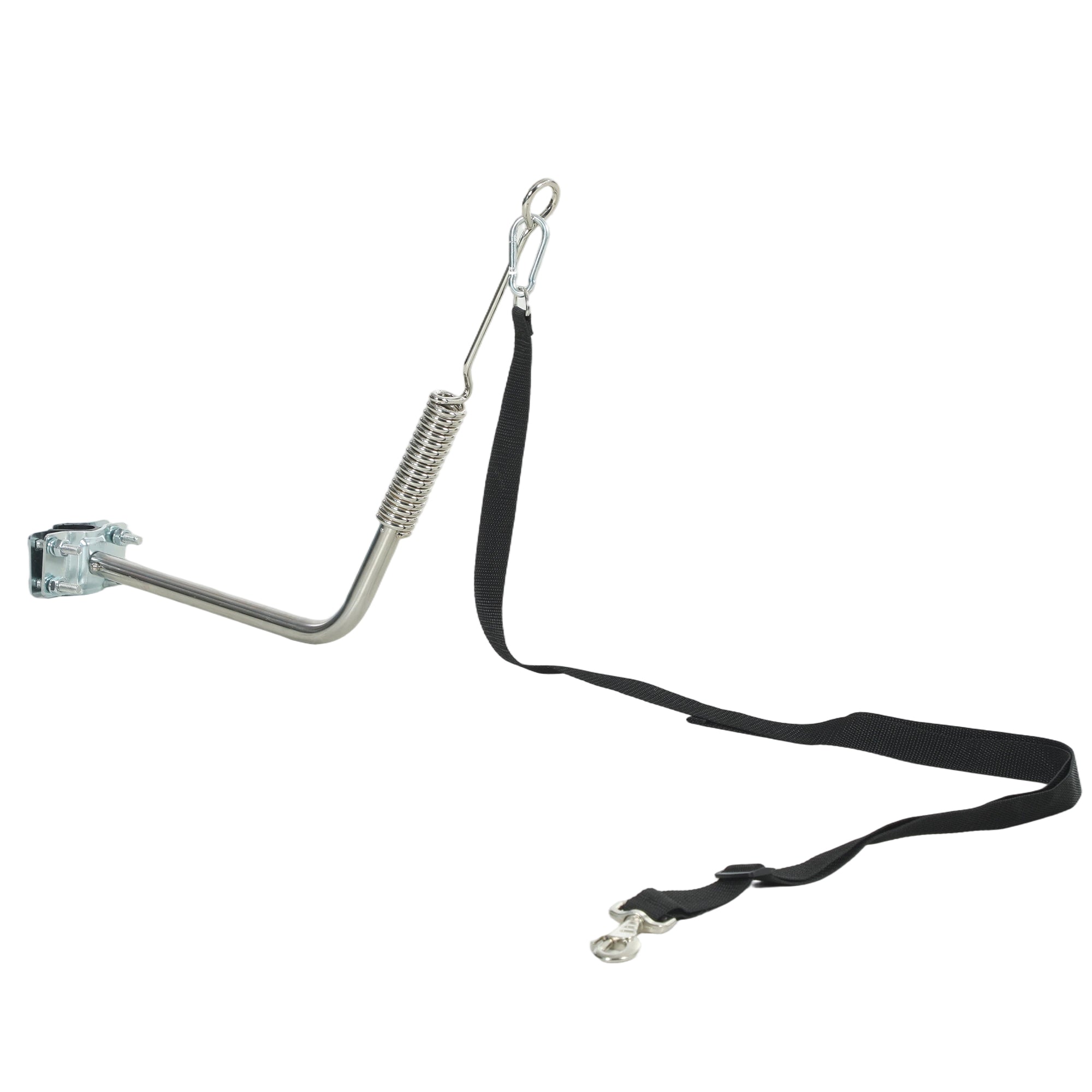Bike Leash for Dogs with Shock Absorber, Adjustable Lead & Quick-Release — Silver/Black