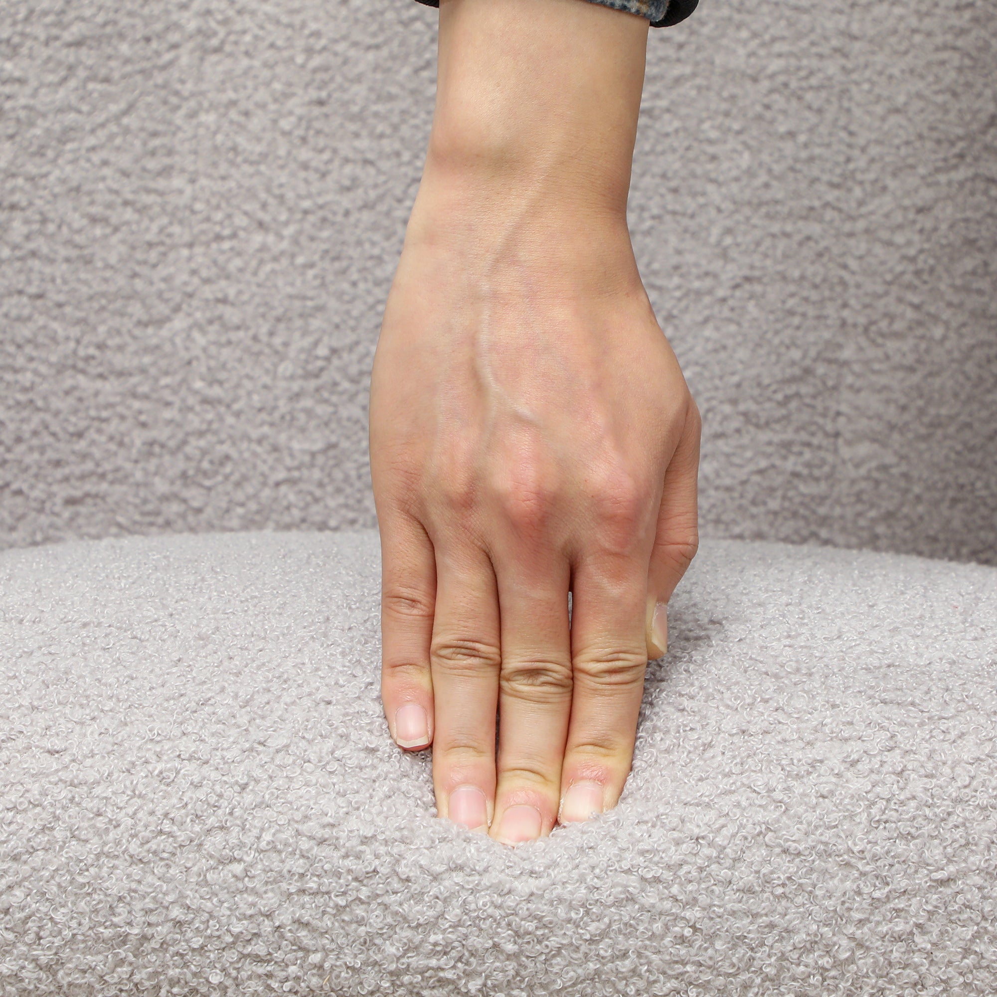 Rocking Chair, Rocking Armchair with Armrest, Teddy Velvet Look, Relax Armchair with Wooden Runners, Rocking Chair Nursing Chair for Bedroom, Living Room, Light Gray