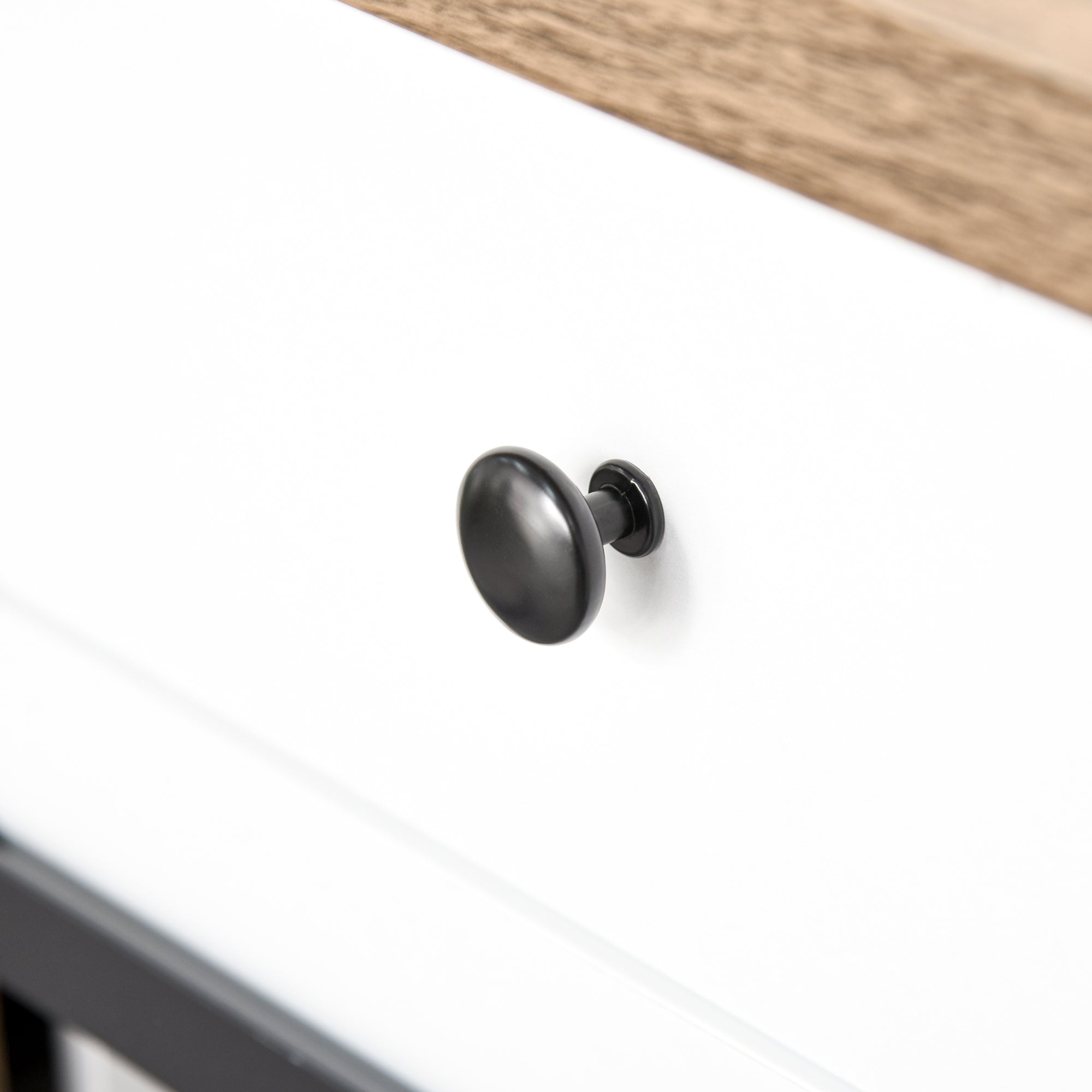 Kitchen Storage Cabinet Wine Rack Buffet Sideboard with Sliding Barn Door and 2 Drawers Rustic Style for Living Room Dining Room 80x39x86 cm White and Natural