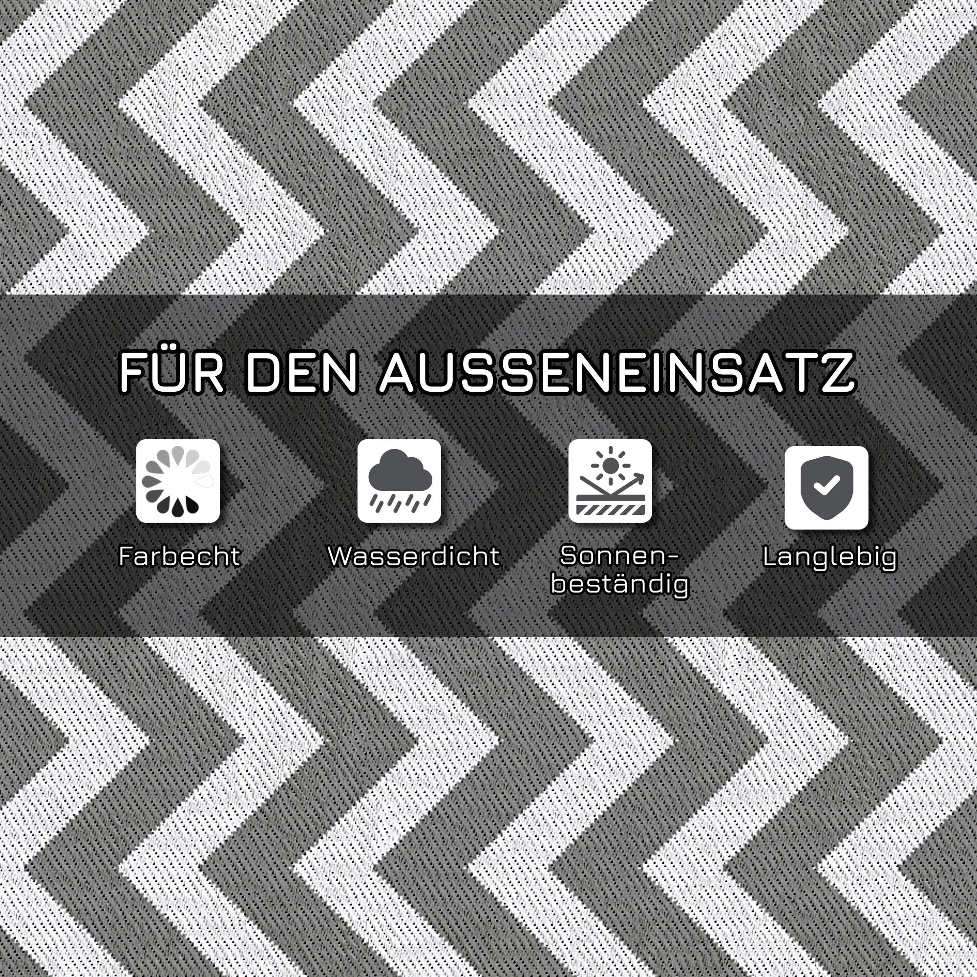 Outdoor Carpet Weatherproof Outdoor Rug Carpet Outdoor Rug for Living Room Balcony Garden Terrace Bathroom Hall Kitchen 121x182cm Light Grey+White