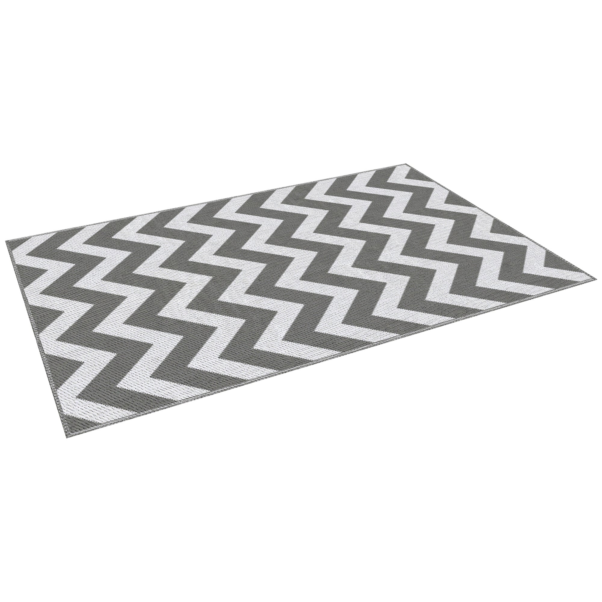 Outdoor Carpet Weatherproof Outdoor Rug Carpet Outdoor Rug for Living Room Balcony Garden Terrace Bathroom Hall Kitchen 121x182cm Light Grey+White