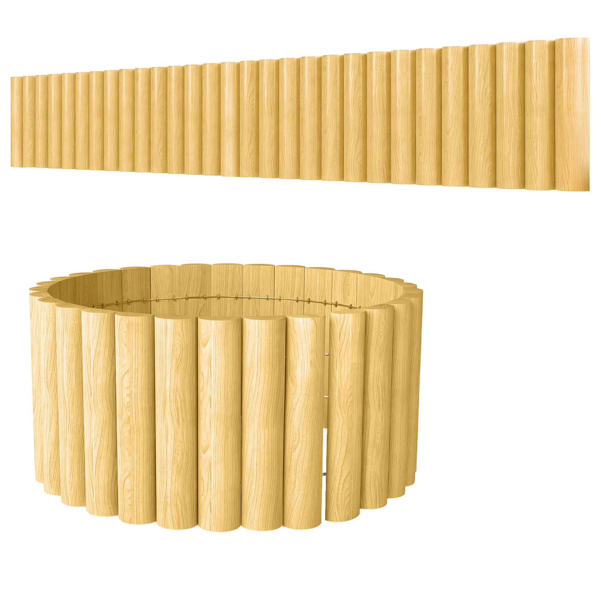 Wooden Garden Fence 69.3 x 11.8 in — Fence Panels, Pet Barrier, Landscape Border for Flowerbeds, Natural Wood