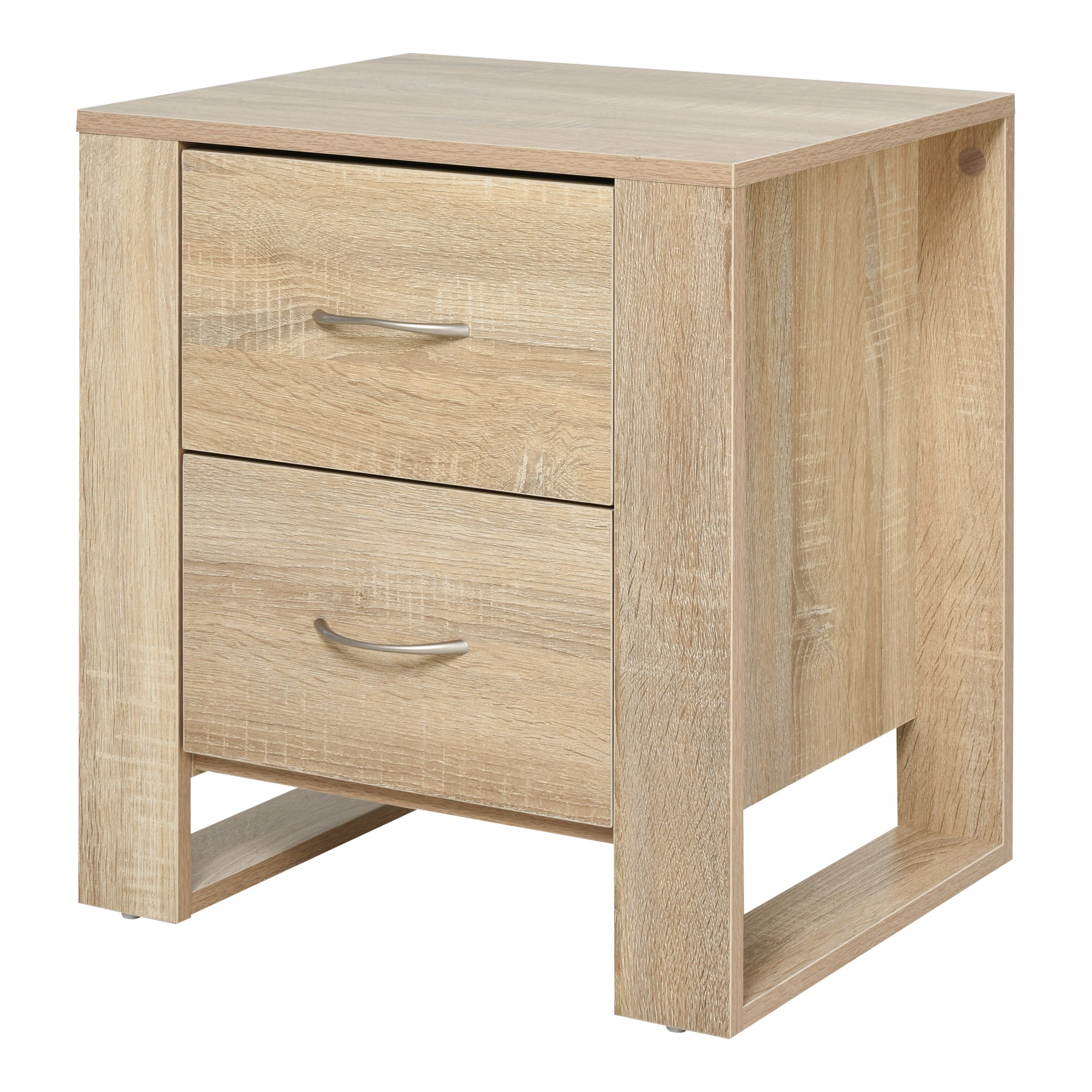 Nightstand Bedside Table with Drawers and Modern Style Side Table for Bedroom Living Room 48x39x54 cm Natural