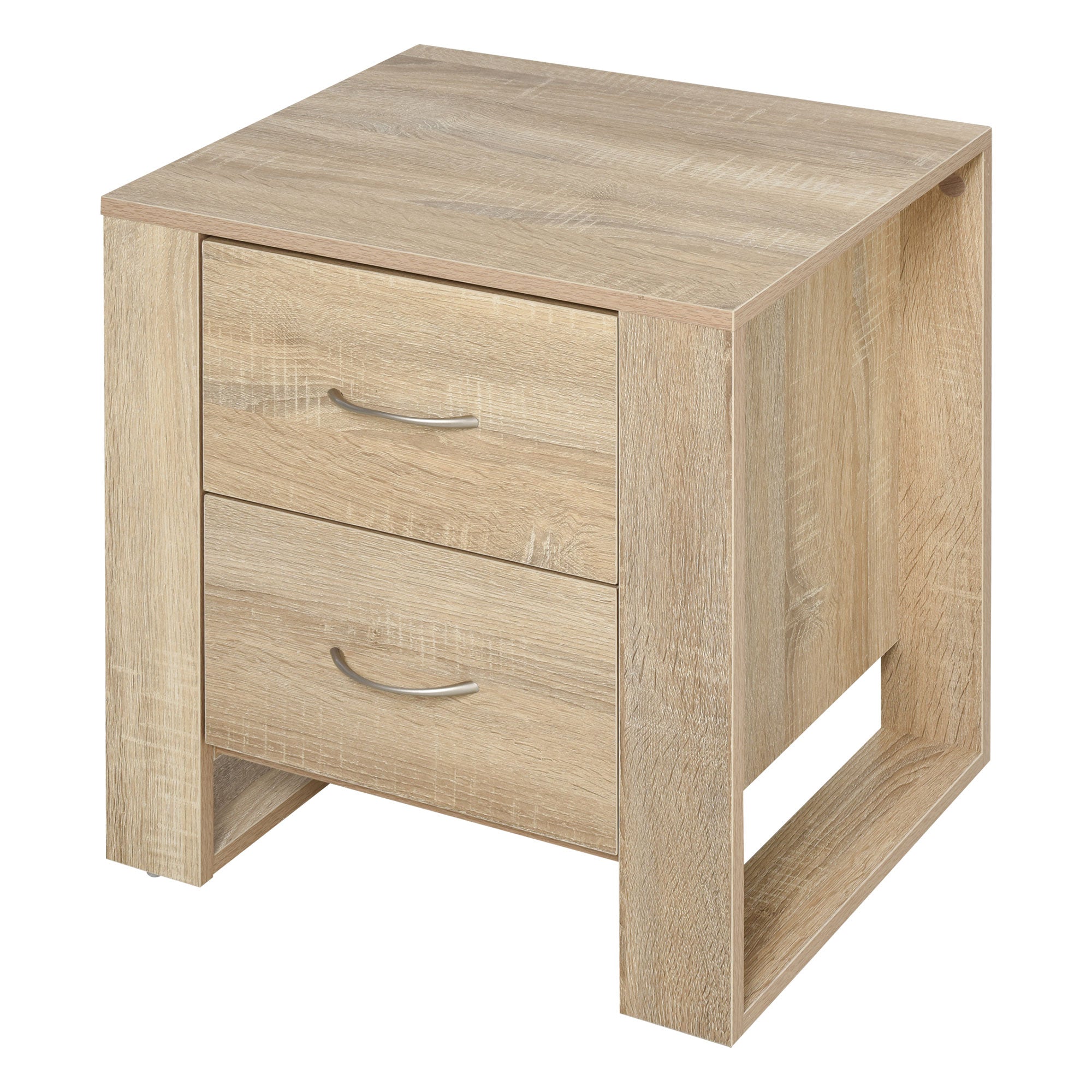Nightstand Bedside Table with Drawers and Modern Style Side Table for Bedroom Living Room 48x39x54 cm Natural