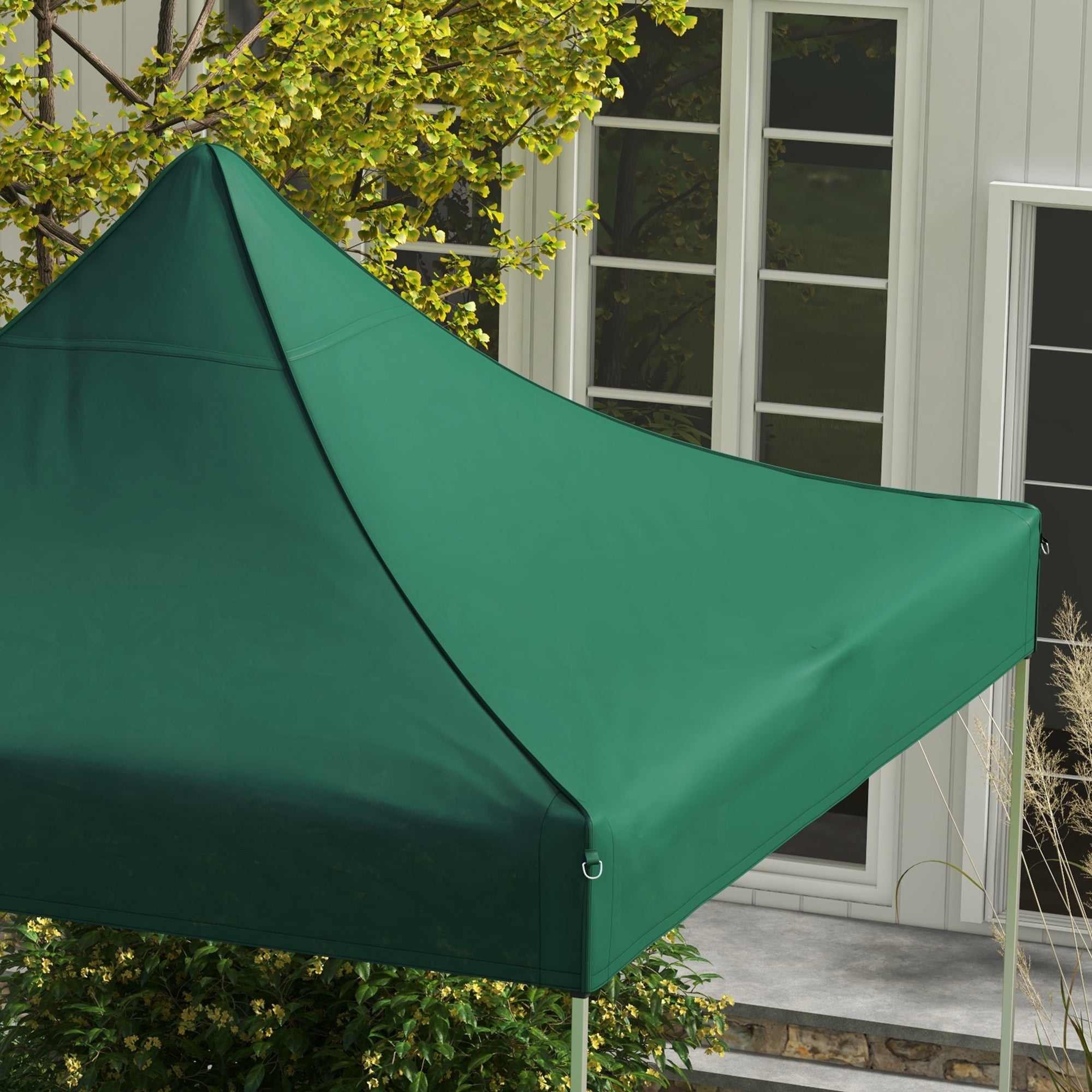 Gazebo Roof for Celebrations 3x3 m Replacement Canopy for Folding Gazebo made of Dark Green Oxford Fabric with Pointed Waterproof and Anti-UV Roof