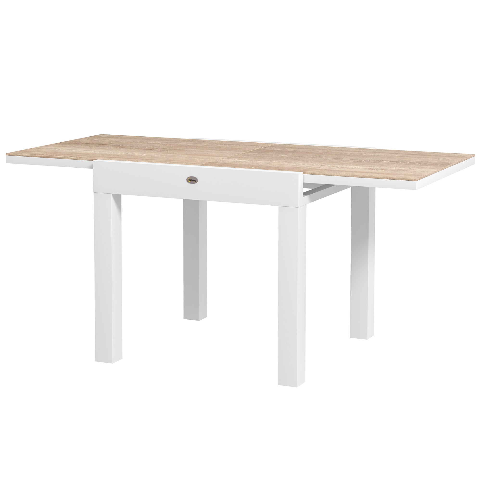 80/160 cm Extendable Aluminum Garden Table, Rectangular Patio Dining Table for 6 People, Rust-Resistant and Weatherproof, for Patio, Terrace, Light Gray