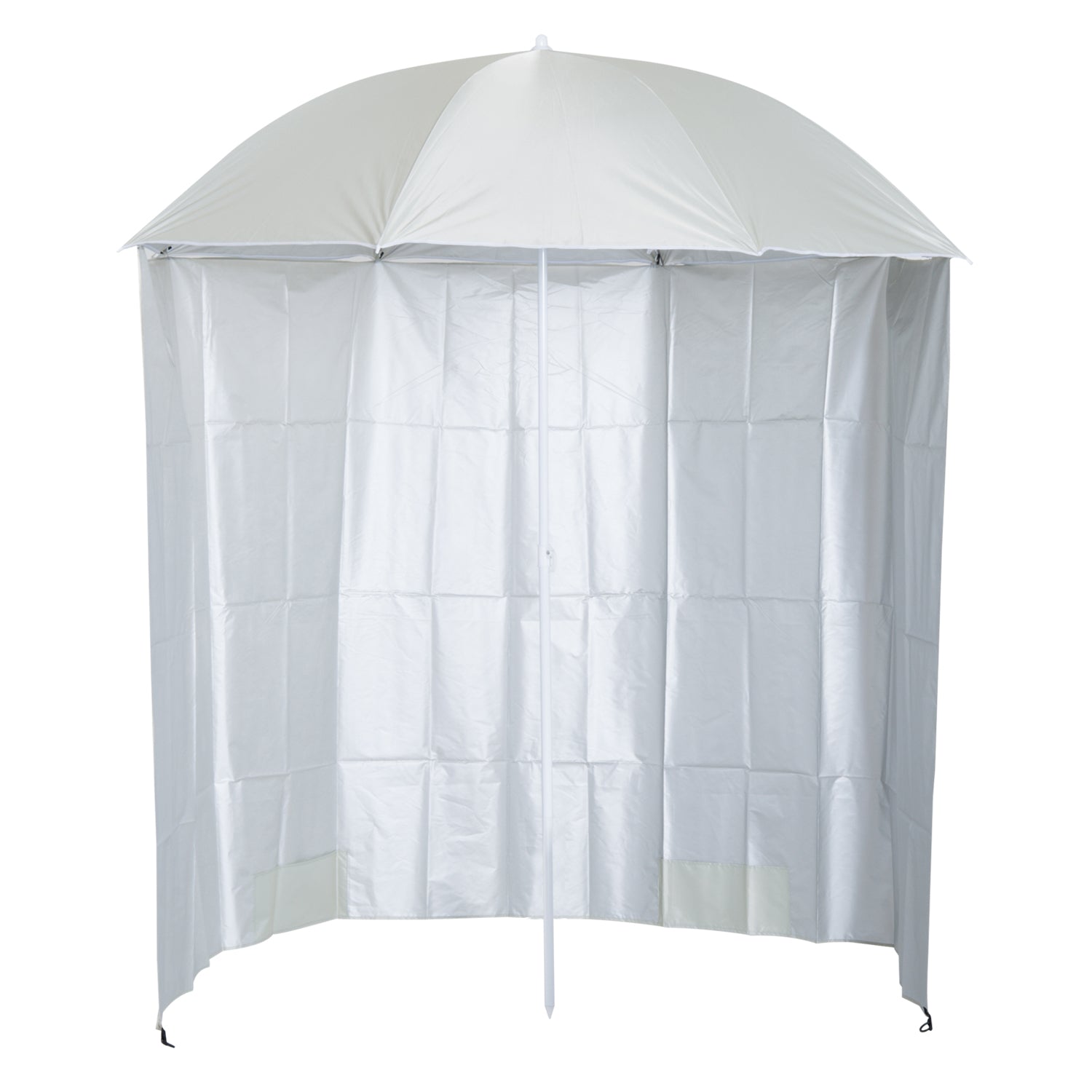 Beach Umbrella Ø 2.2 x 2.2m UV Protection Carry Bag, Stakes, and Weights Integrated Cream