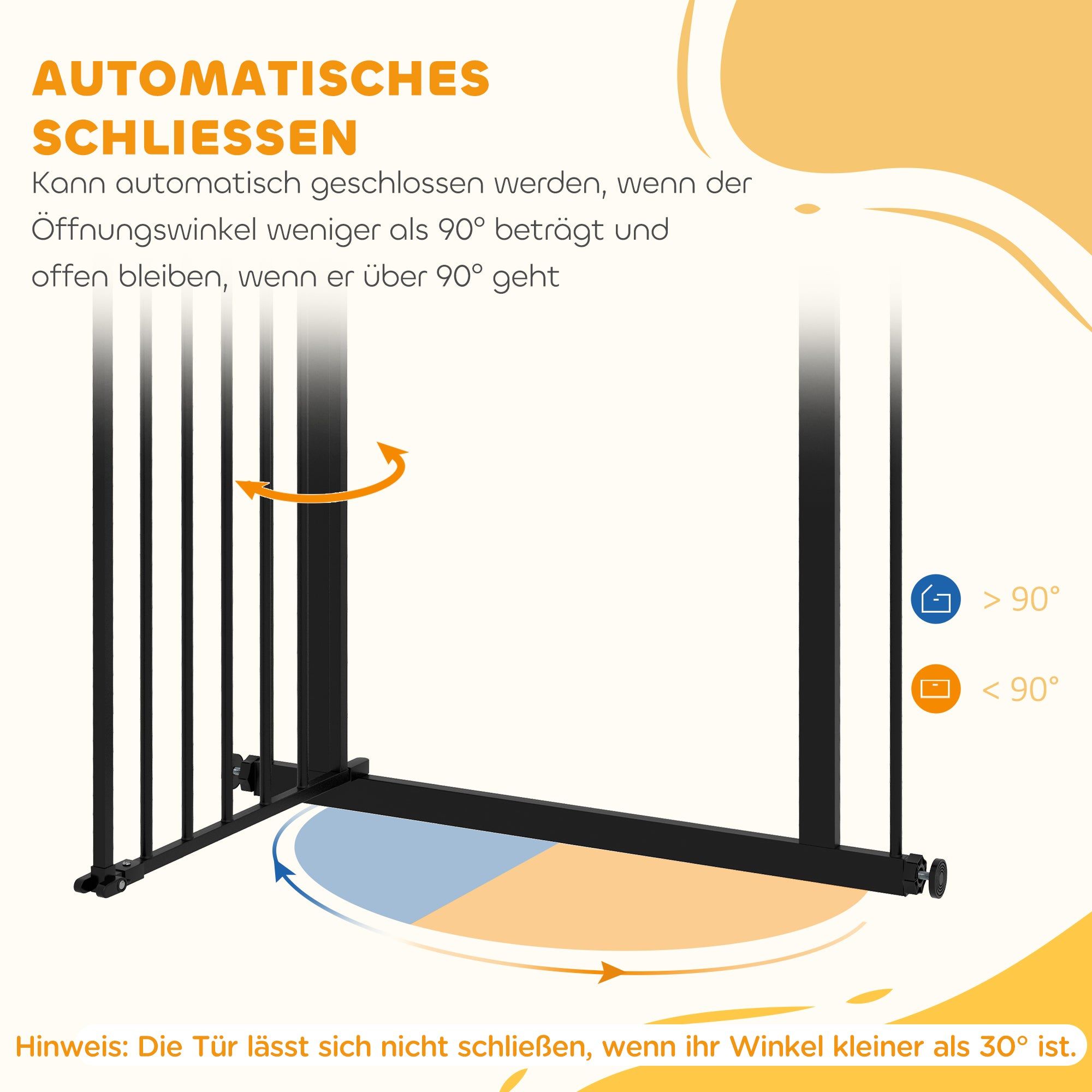 Door Guard Stair Guard Door Guard without Drilling Stair Guard for Widths 74-80 cm Swivel on Both Sides Metal Black