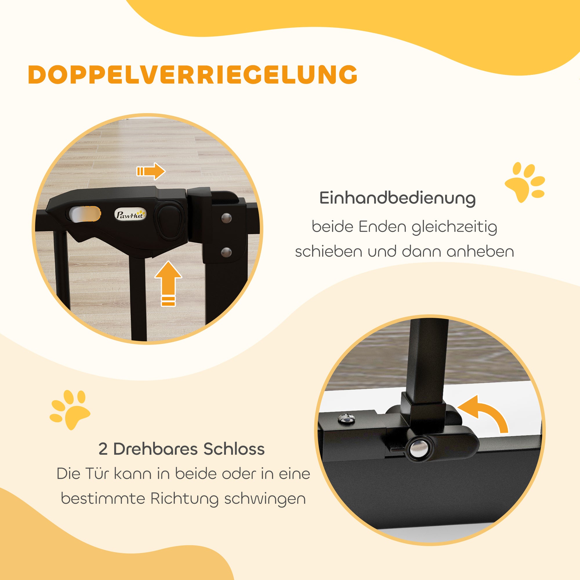 Door Guard Stair Guard Door Guard without Drilling Stair Guard for Widths 74-80 cm Swivel on Both Sides Metal Black