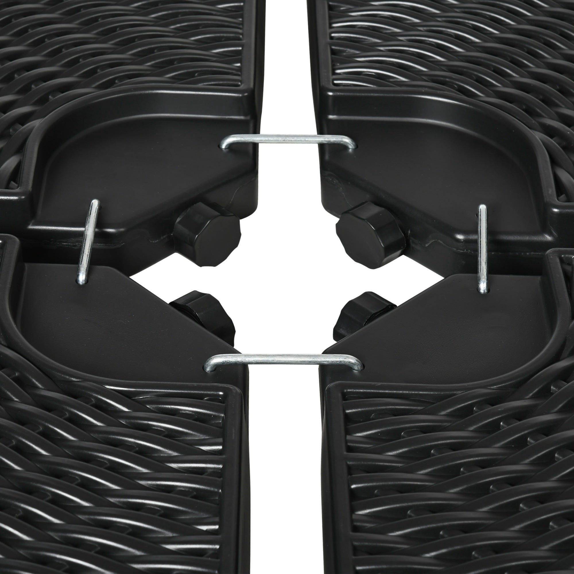 4-Piece Cantilever Umbrella Weight Base, Weatherproof, Fillable with 52kg of Water or 68kg of Sand, HDPE, Black