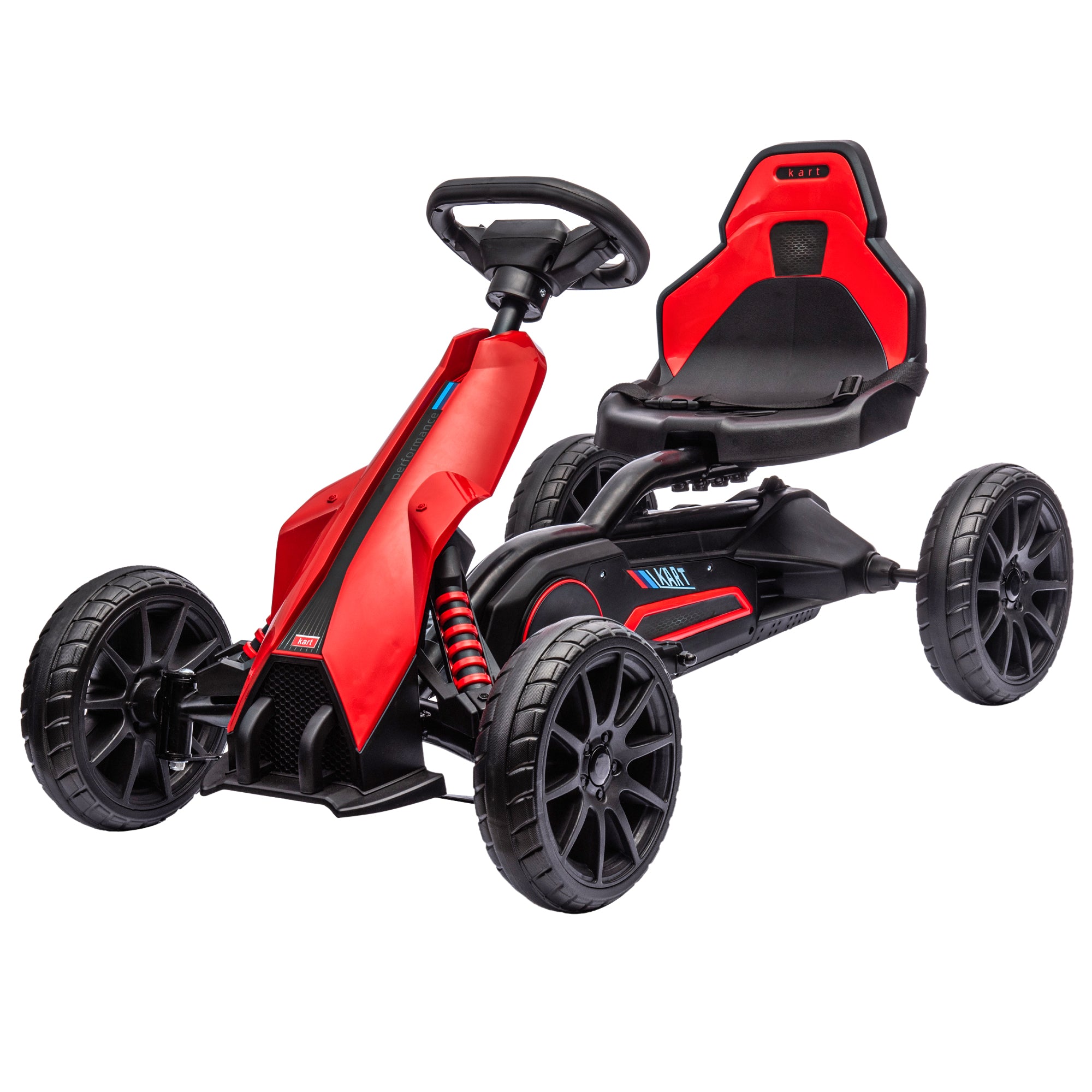 Go-Kart Electric Car for Kids 3-8 Years Old Kart with 12V Battery Adjustable Speed 3-5km/h and Safety Belt Load 30 kg for Outdoor Use 100x58x58.5 cm Red