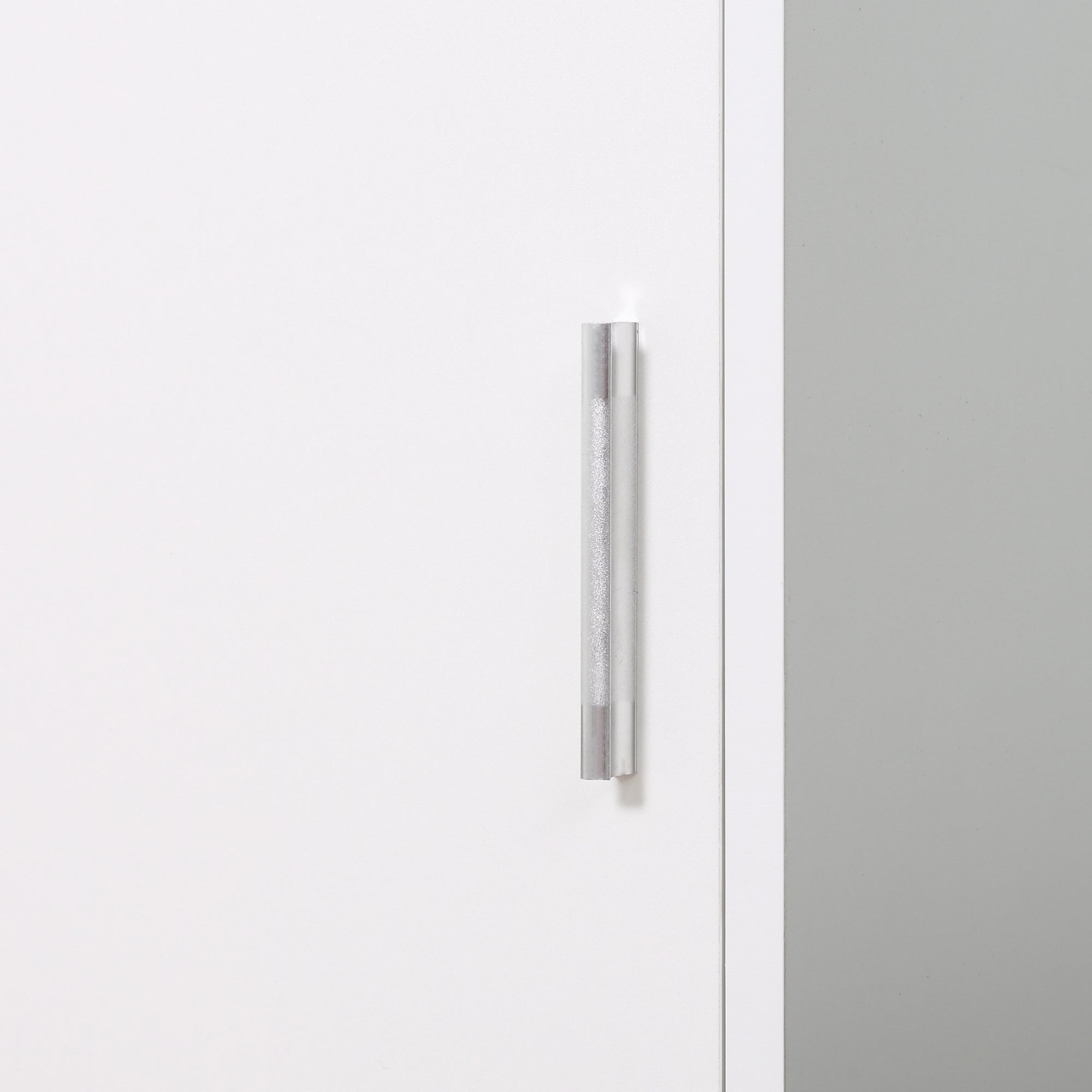 High Bathroom Cabinet Column Bathroom Furniture with Mirror 2 Doors and Adjustable Interior Shelves Multi-purpose for Kitchen Living Room 32x28x162 cm White