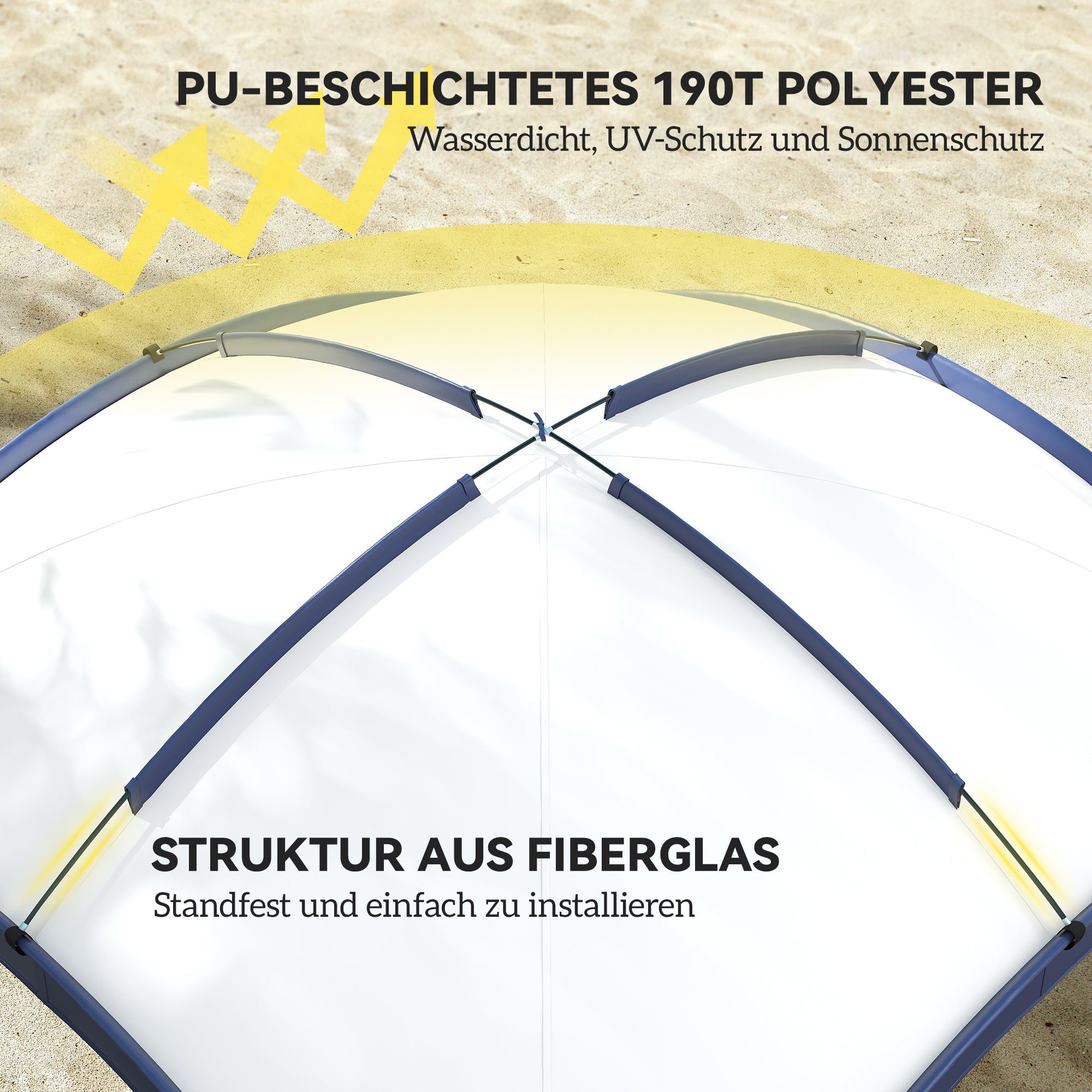Event Shelter 3.5 x 3.5m Pavilion with Hook Door, Rain Protection with Sturdy Steel Poles, Garden Pavilion with UV Protection, Party Tent Sunshade for Camping, Garden Festivals Cream White