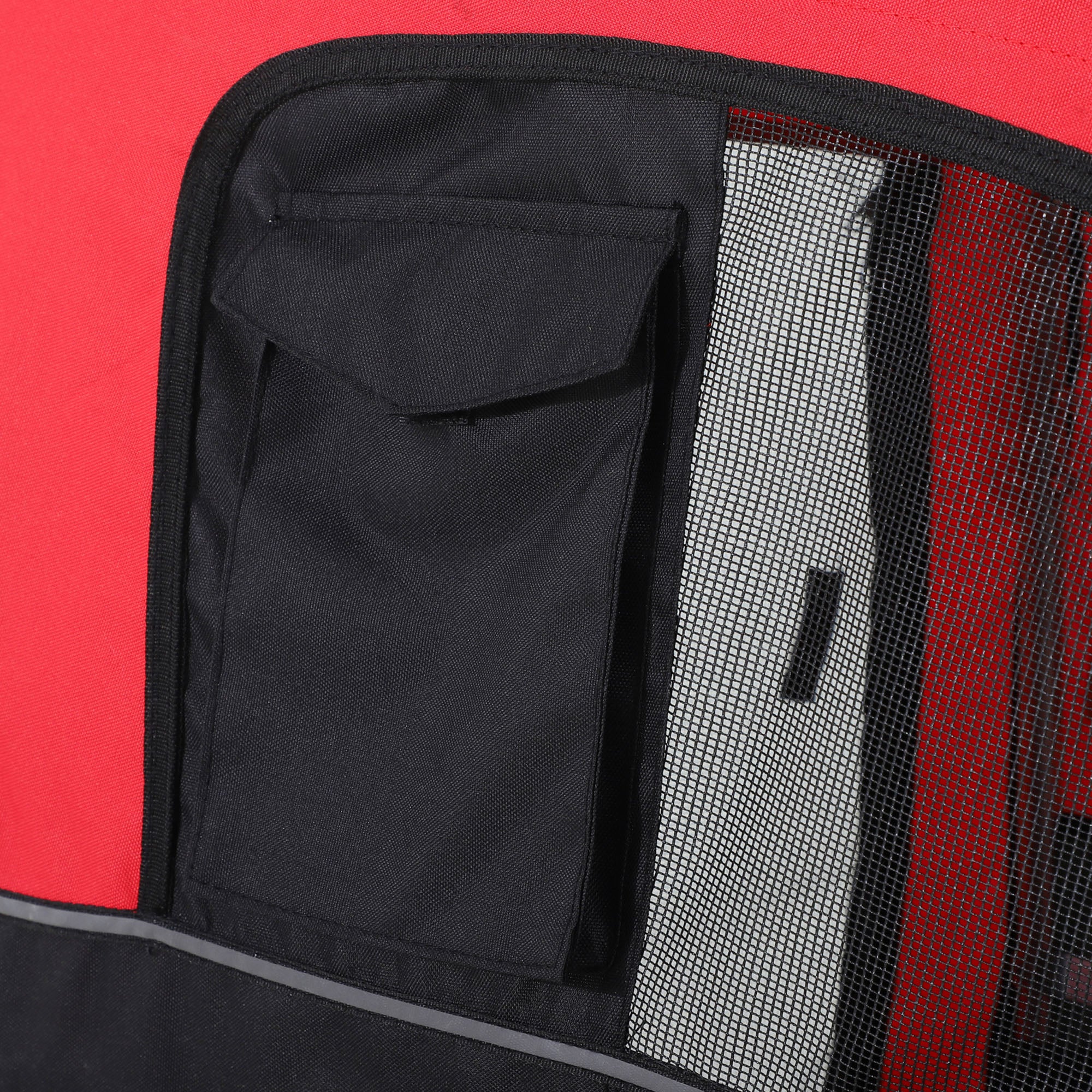 2-in-1 Dog Trailer, Bicycle Trailer for Dogs, Foldable Dog Wagon with Reflectors, Flag, Dog Bike Trailer Dog Buggy for Dogs up to 20 kg, Oxford Fabric Red+Black