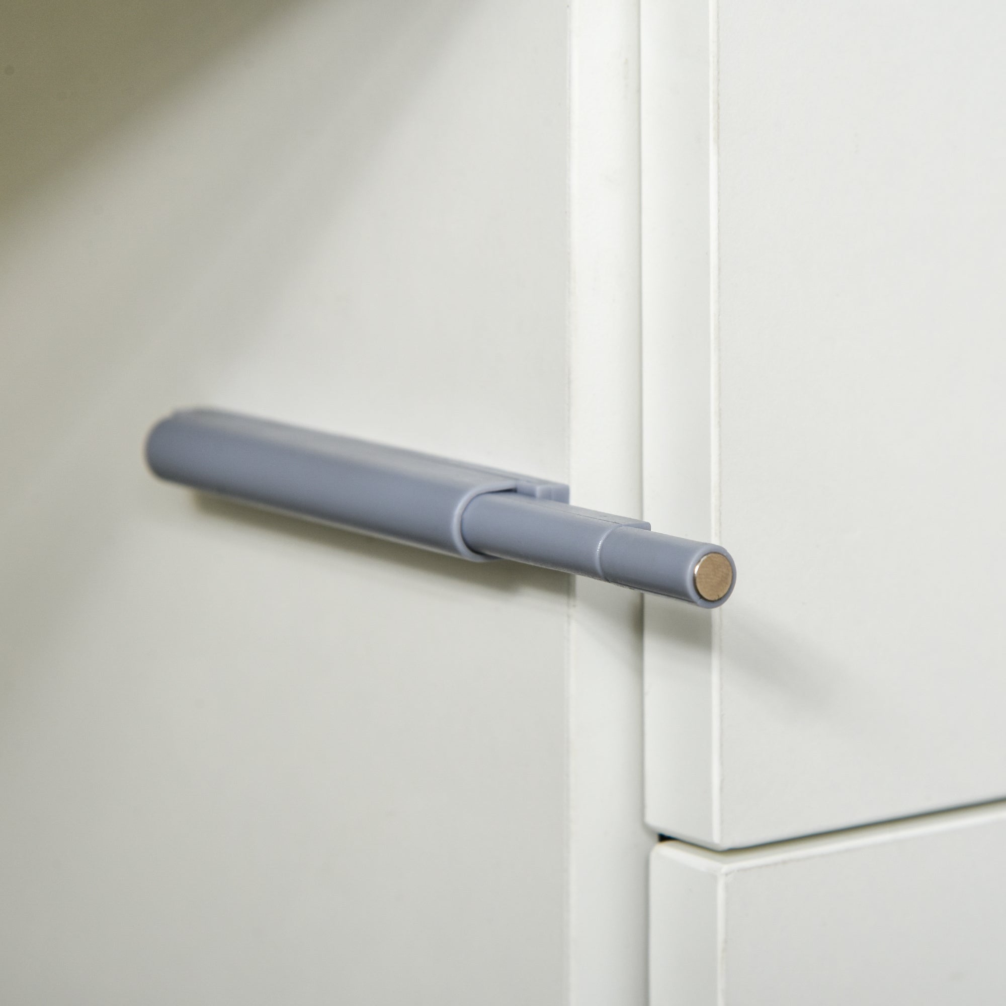 Kitchen Sideboard with 2 Doors 2 Drawers Glossy White Frame Adjustable Shelf Push-to-Open Storage Cabinet for Bedroom Living Room 79x36x74 cm White