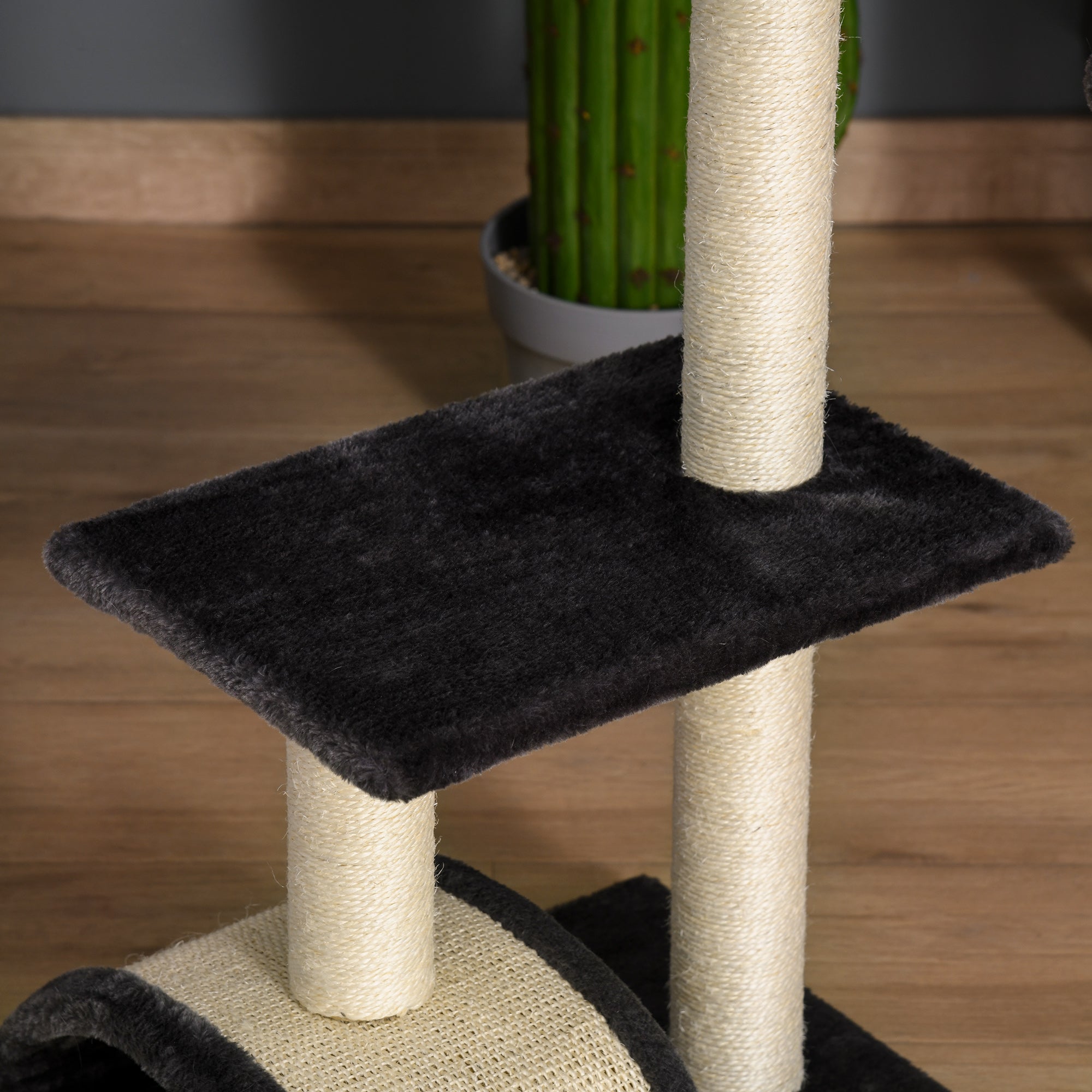 Scratch Tree 72 cm Cat Tower with Plush Balls, Sisal Posts, Platform, Scratching Pad Multi-level Cat Scratching Tree, Climbing Tree, for medium-sized cats, Gray