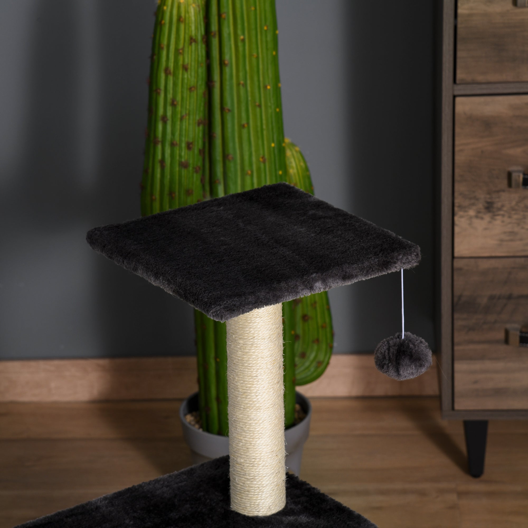 Scratch Tree 72 cm Cat Tower with Plush Balls, Sisal Posts, Platform, Scratching Pad Multi-level Cat Scratching Tree, Climbing Tree, for medium-sized cats, Gray