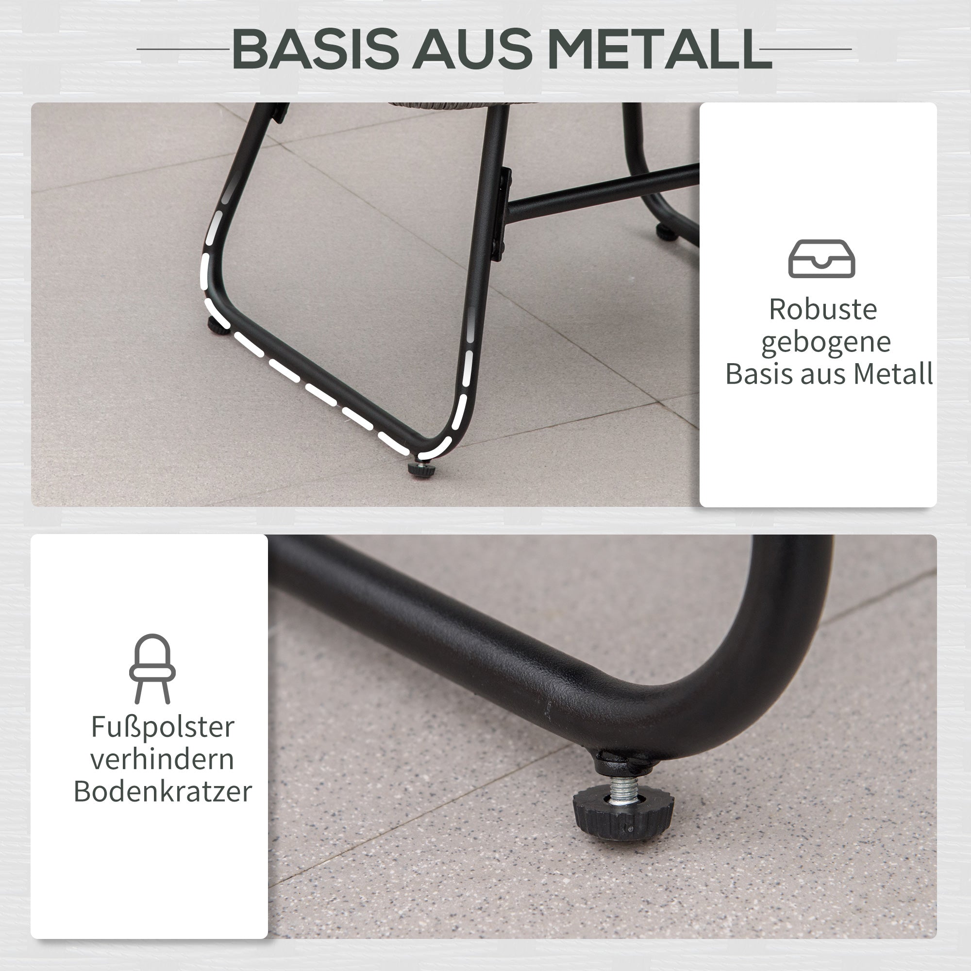 Rattan Relax Chair with Footstool, Garden Chair with Thick Cushions Outdoor Rattan Chair Garden Chair for Garden, Balcony, Patio Gray