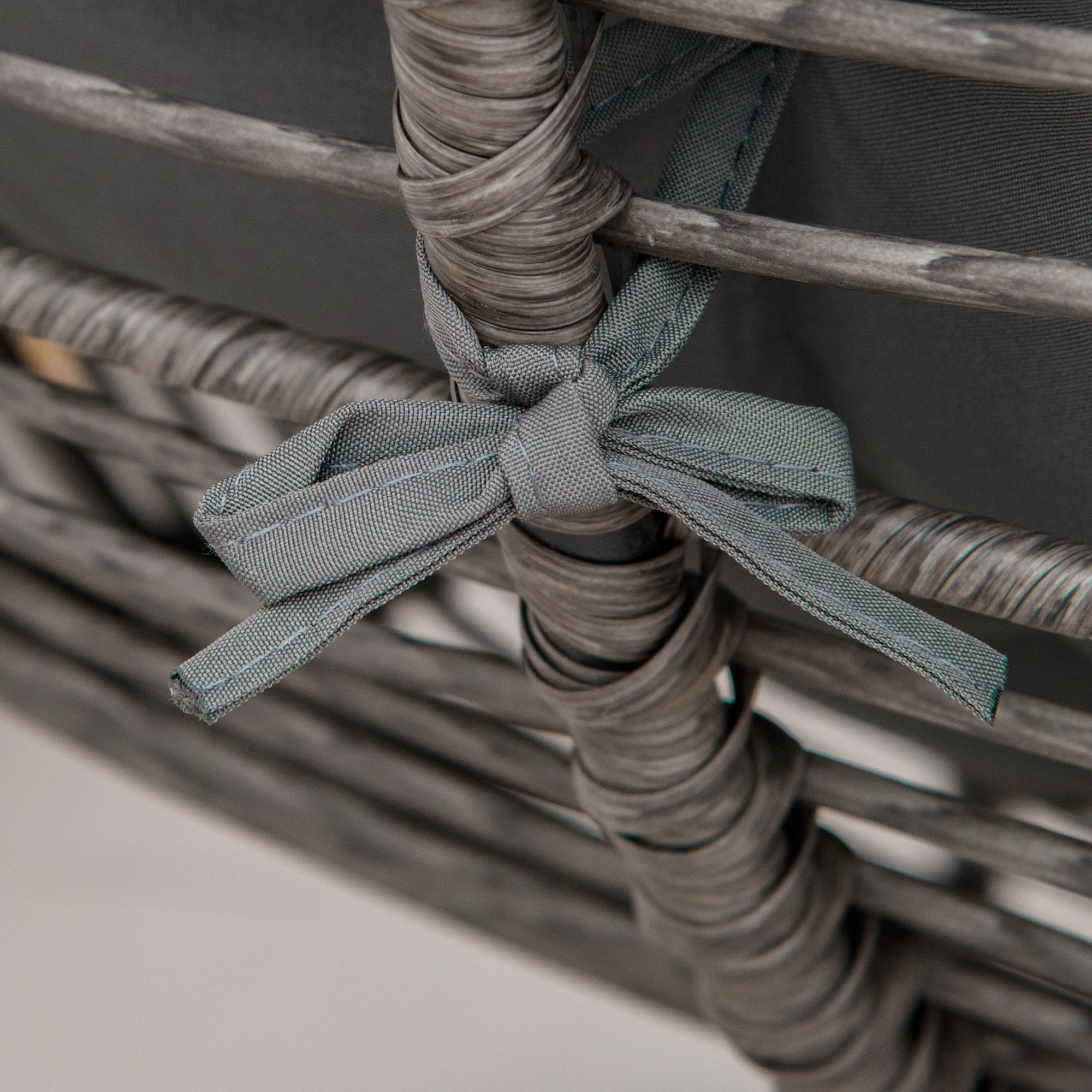 Rattan Relax Chair with Footstool, Garden Chair with Thick Cushions Outdoor Rattan Chair Garden Chair for Garden, Balcony, Patio Gray