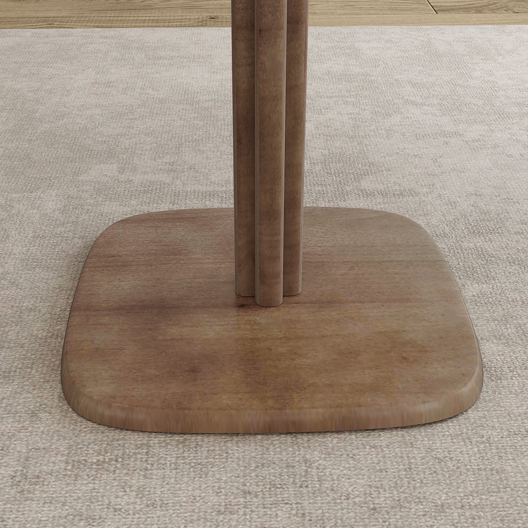 Dining Table for 4 persons modern style kitchen table with wood grain top, 70 x 70 cm, brown