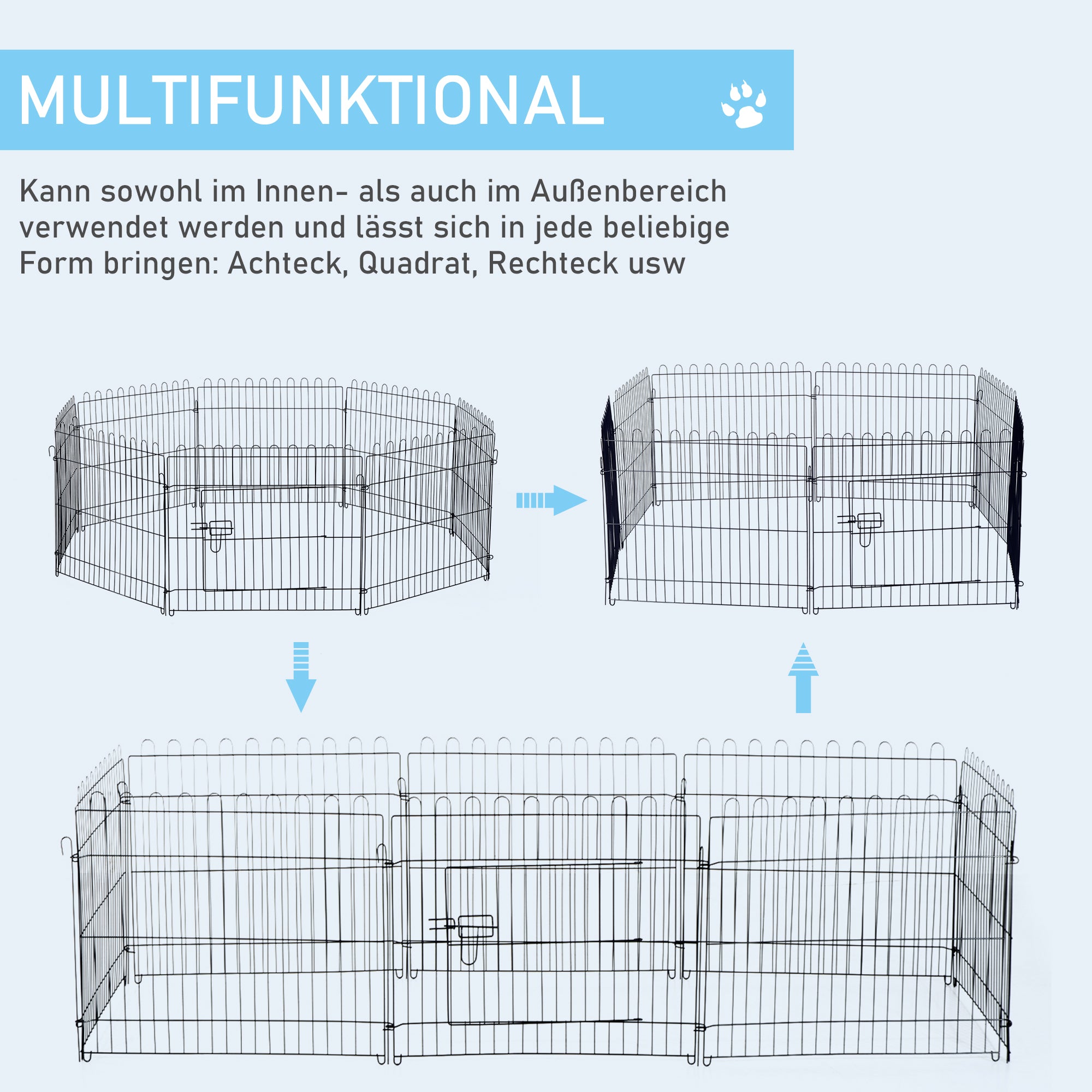 Puppy Playpen Puppy Fence Playpen Enclosure Puppy Gate 5 Sizes (Dimensions: 71x61cm)