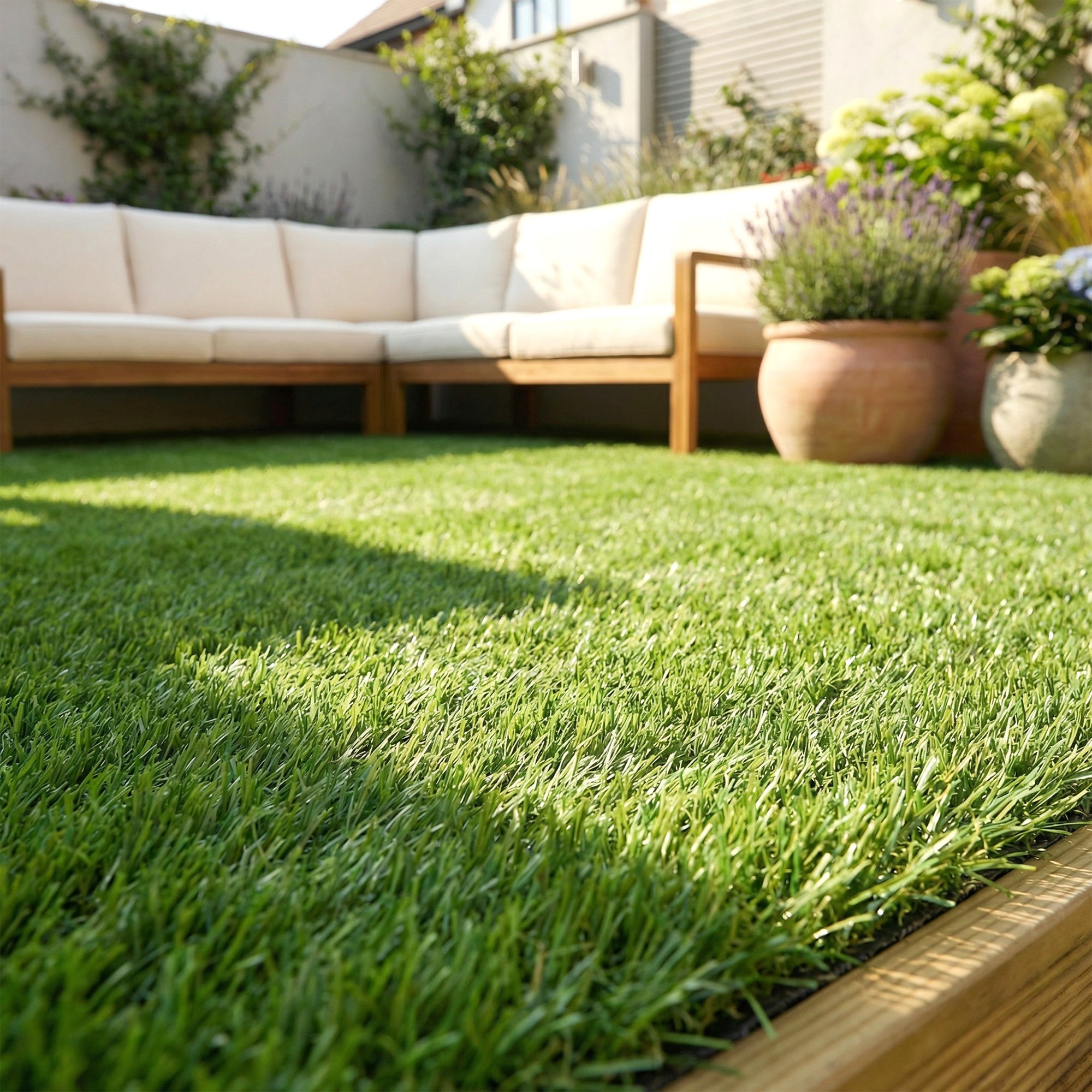 22-Piece Artificial Grass Carpet, 11.8 x 11.8 in Tiles, 1 in Pile Height, Automatic Drainage, for Garden, Terrace, Patio, Balcony — Green