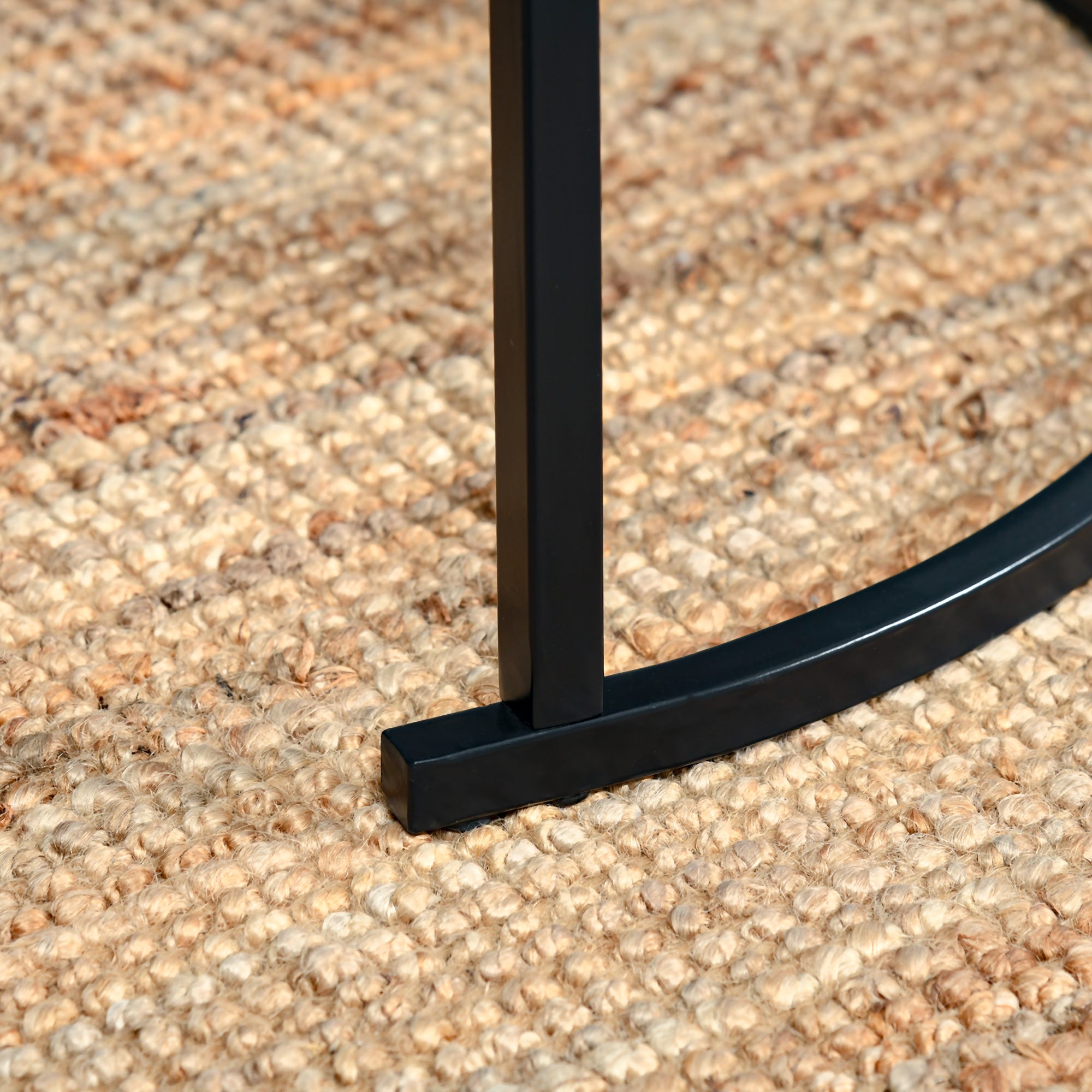 Set of 2 Modern Stackable Round Side Tables with Faux Marble Top and Steel Frame Ø60x46 cm and Ø40x40 cm Black