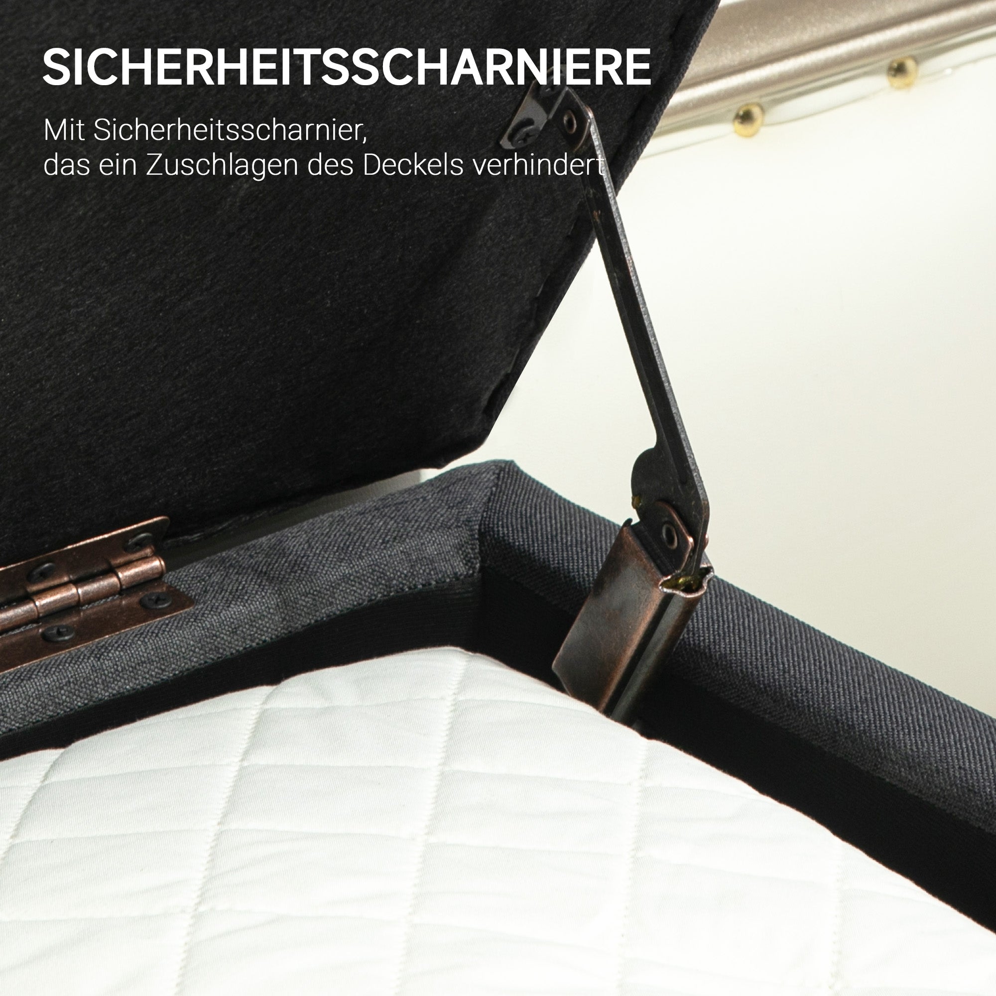 Storage Bench Upholstered Bench with Linen Look, Bed Bench with Wood Legs, Trunk Bench for Living Room Bedroom Hallway 110 x 39 x 45 cm, Dark Gray