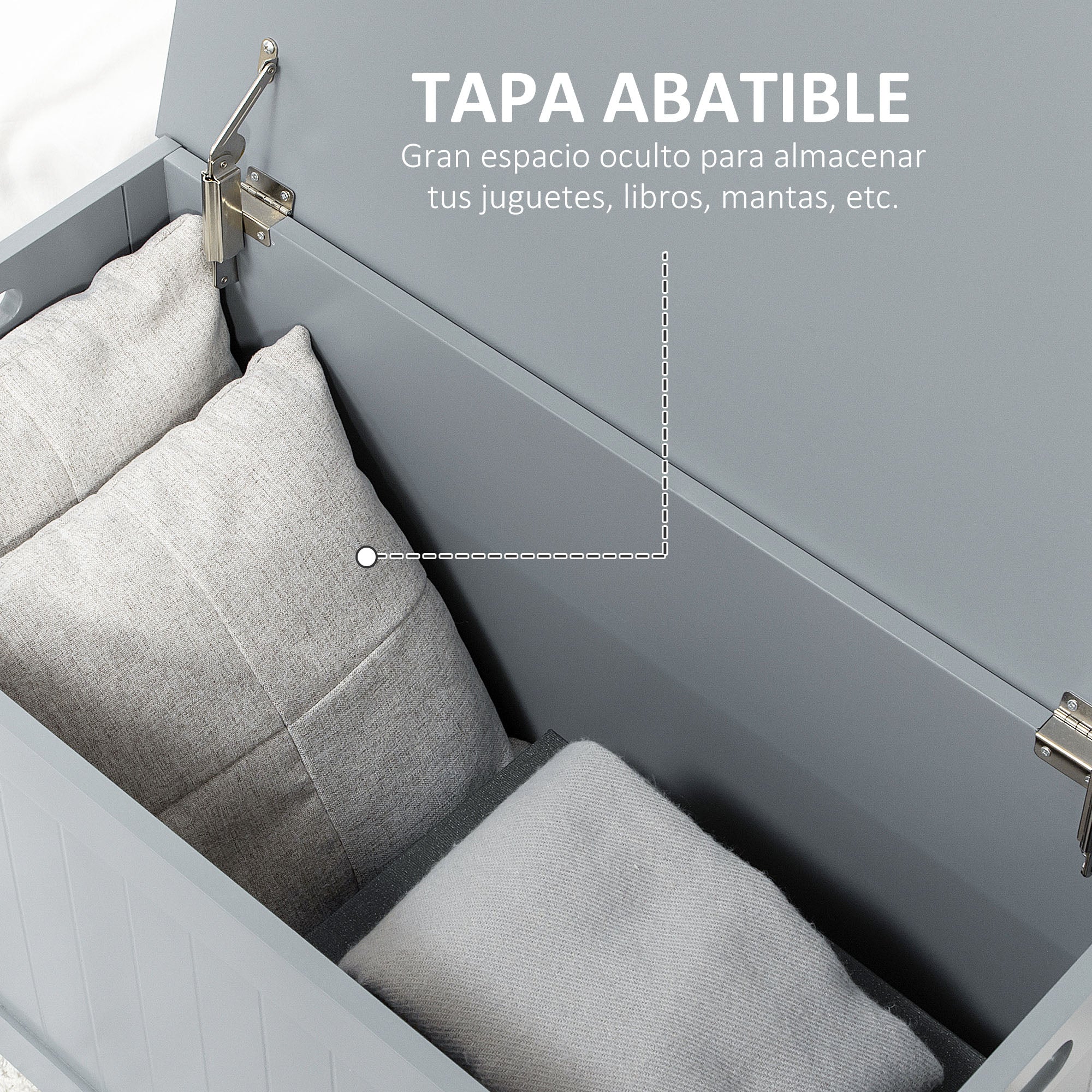 Storage Trunk for Bedroom Storage Bench with Lid Versatile Storage Trunk with Safety Hinge for Hallway Living Room 81x40x46 cm Gray
