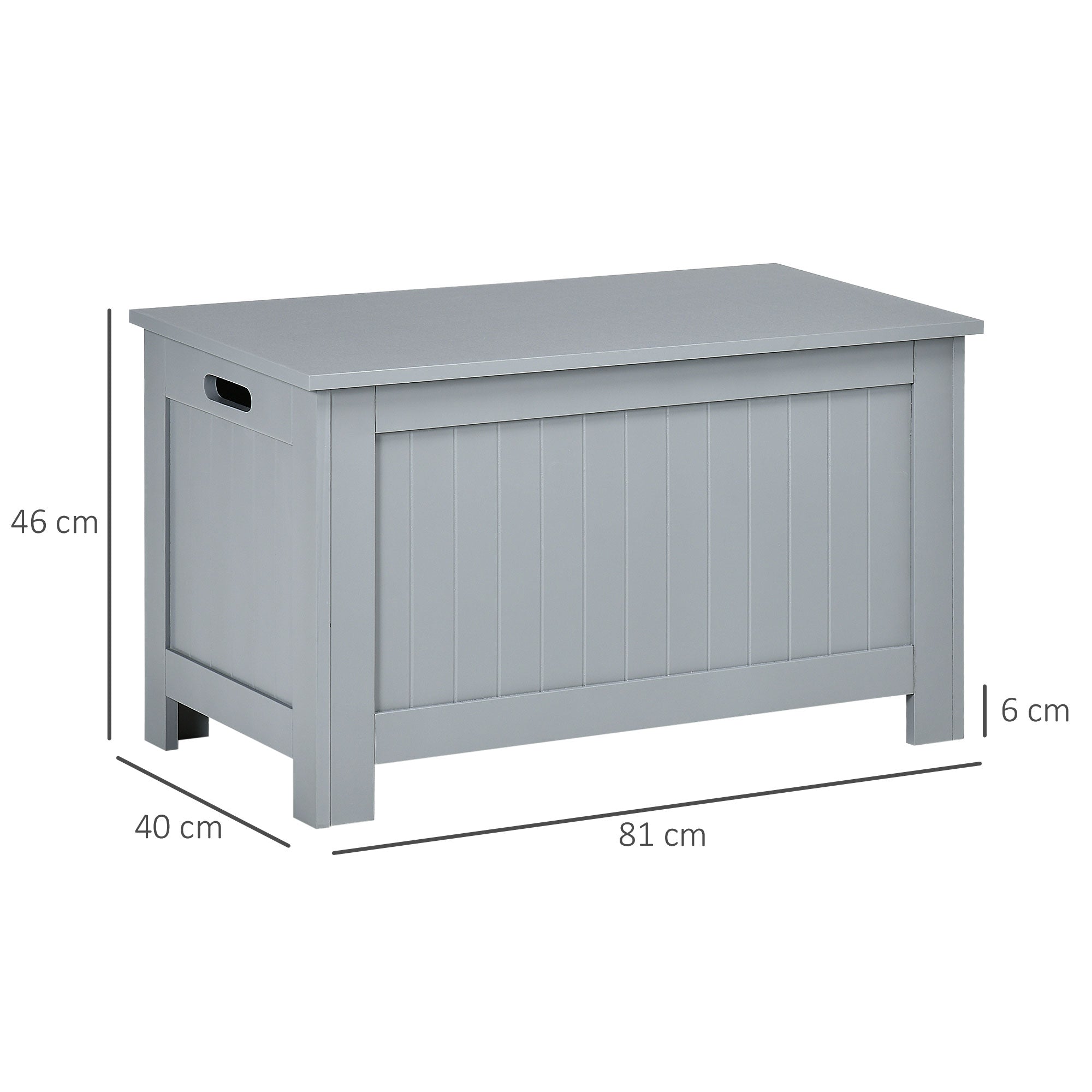 Storage Trunk for Bedroom Storage Bench with Lid Versatile Storage Trunk with Safety Hinge for Hallway Living Room 81x40x46 cm Gray
