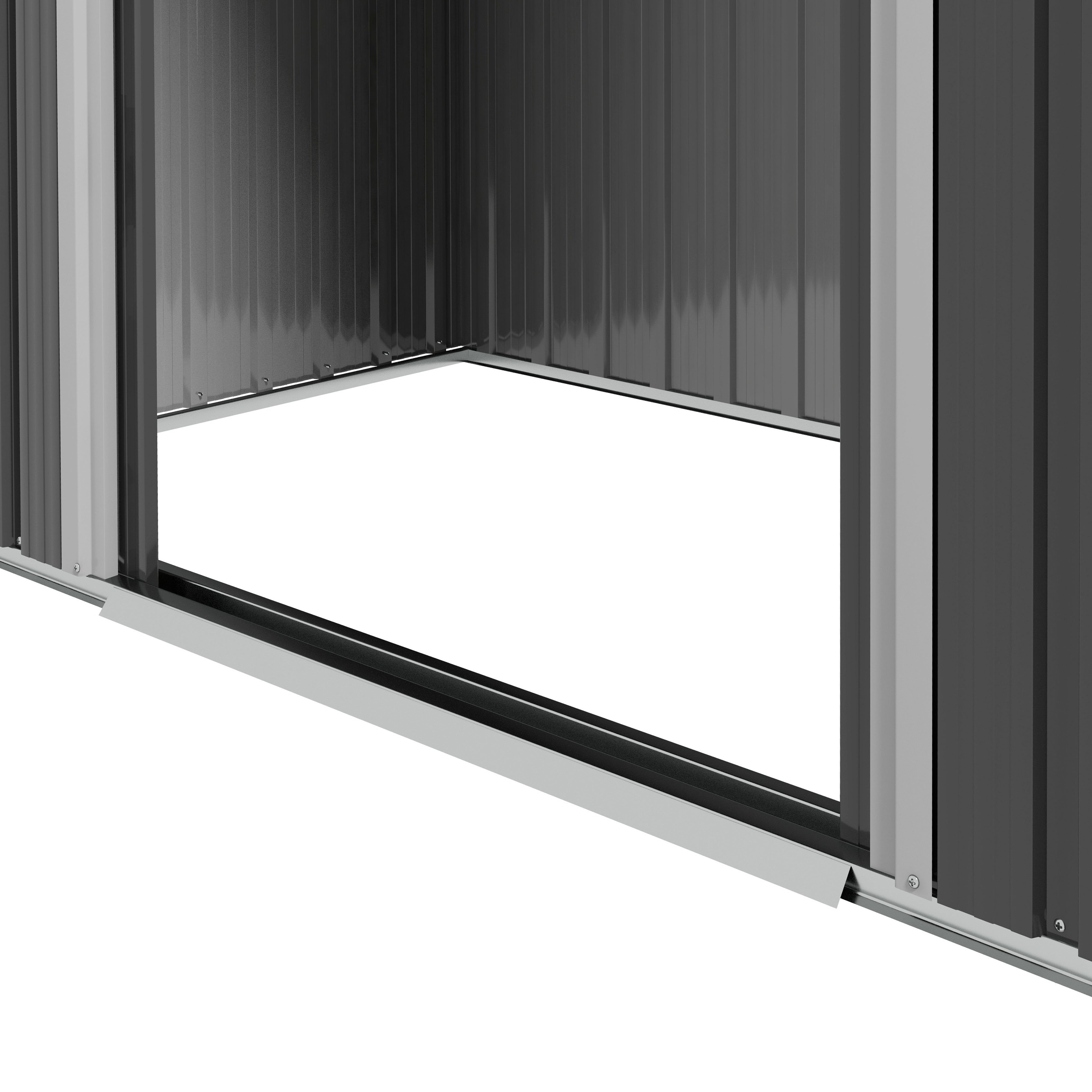 Metal Garden Shed 1.8 m², Metal Tool Shed, 194 x 110 x 184 cm, Large Outdoor Storage Space with Sliding Doors and 4 Vents, Dark Gray