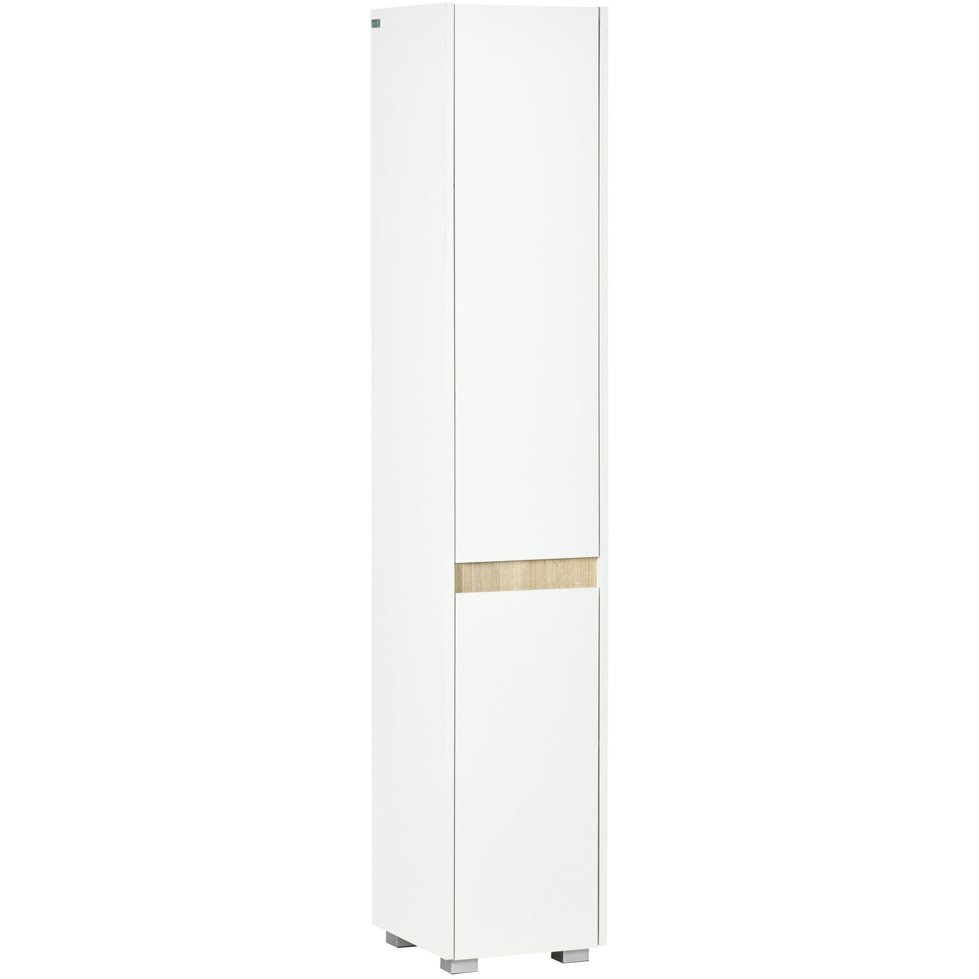Tall Bathroom Column Auxiliary Cabinet with 5 Adjustable Shelves Multi-Purpose Cabinet for Shower Toilet Bedroom 30x33x165 cm White